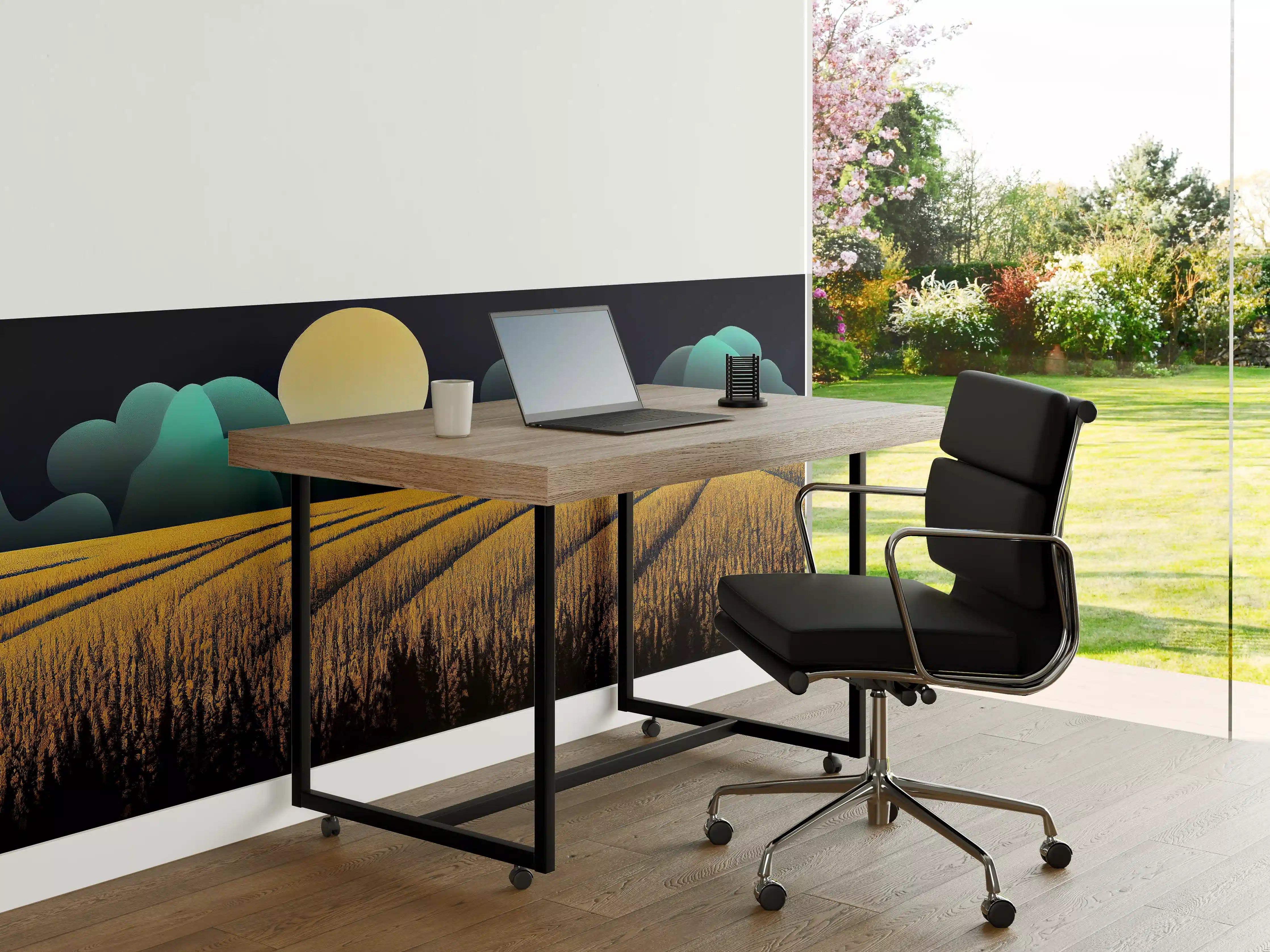 Büro Wandgestaltung - Mondnacht Kornfeld Dunkelblau