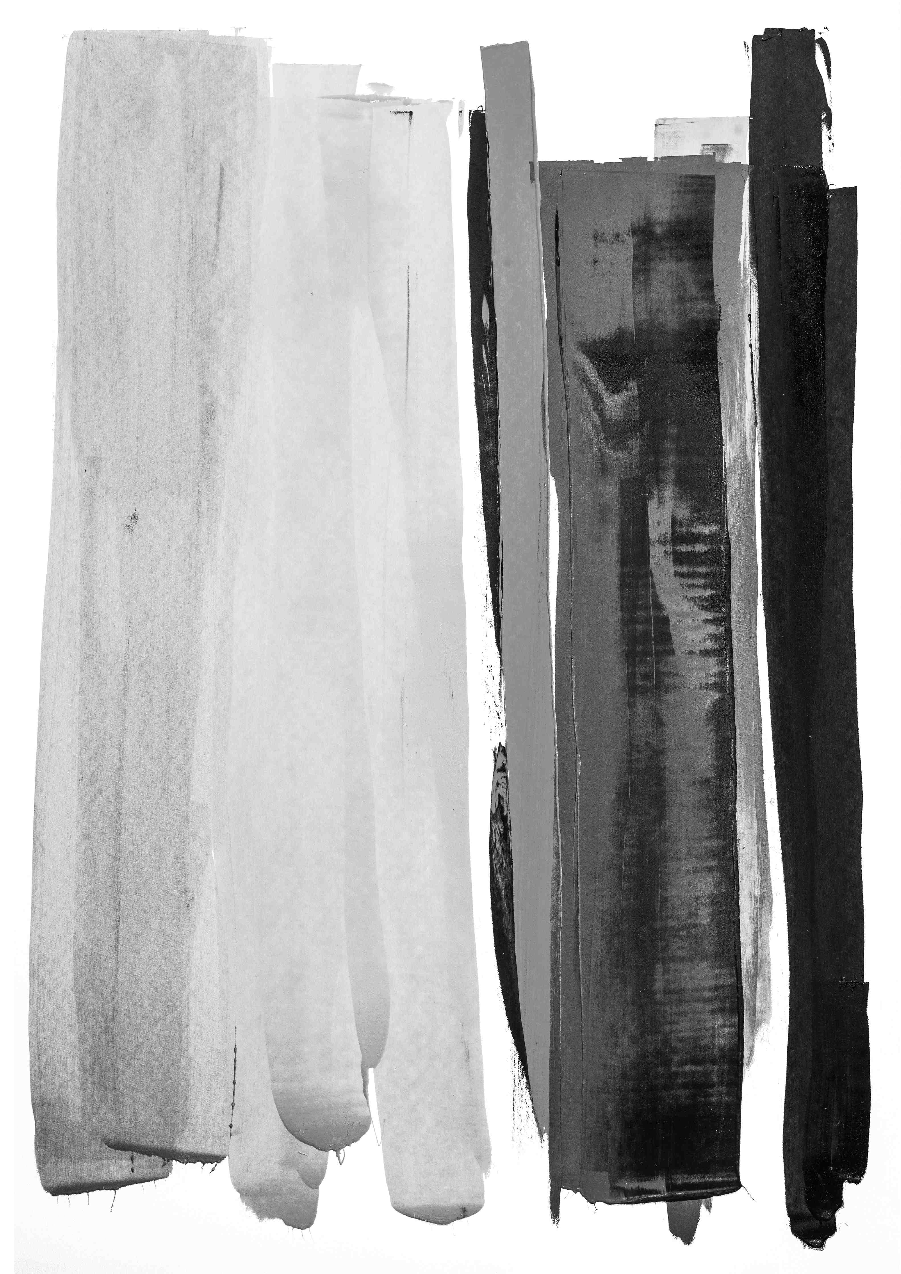Büro Wandgestaltung-Monochrome Aquarell-Striche