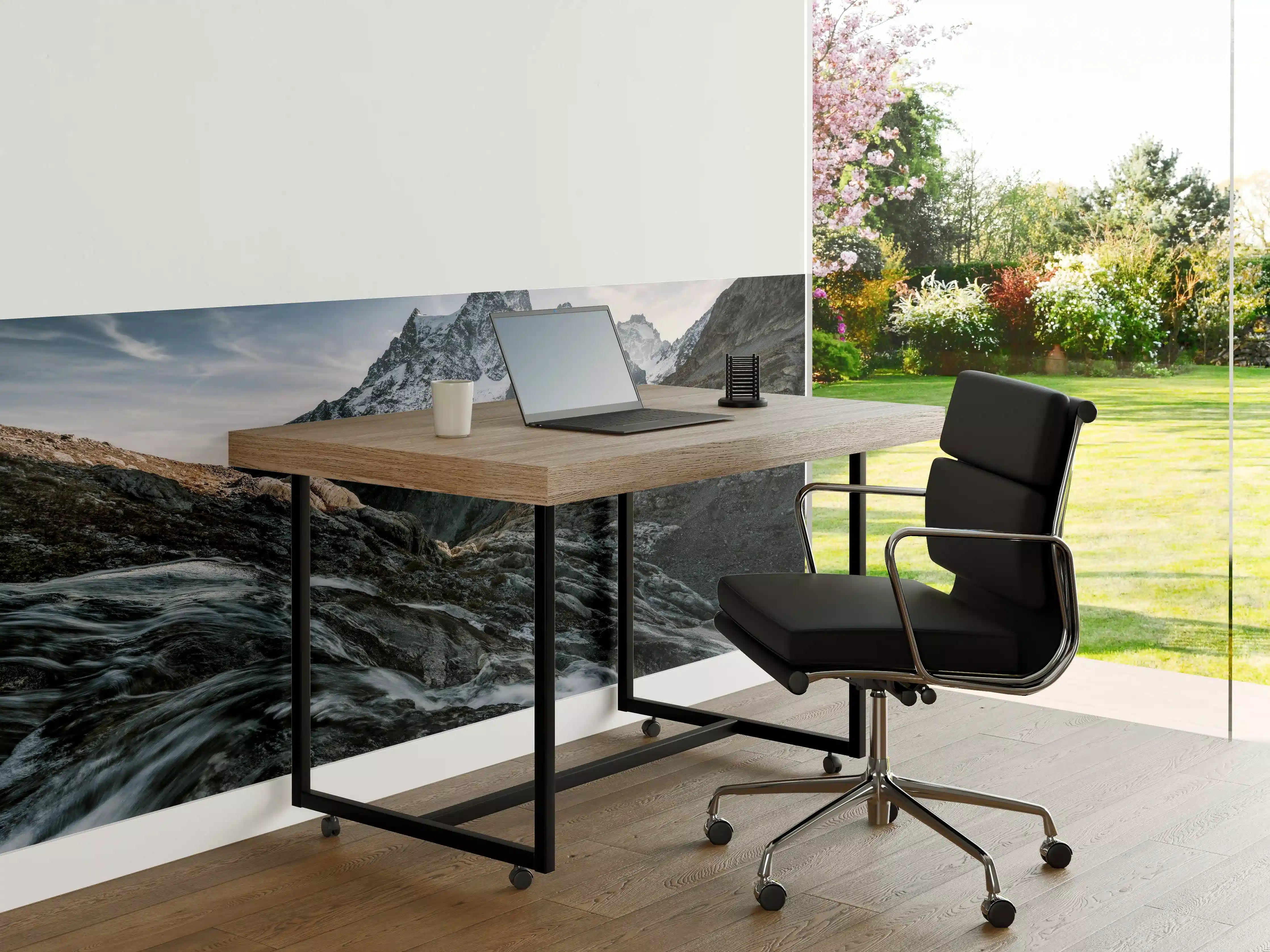 Büro Wandgestaltung - Monochrome Berglandschaft