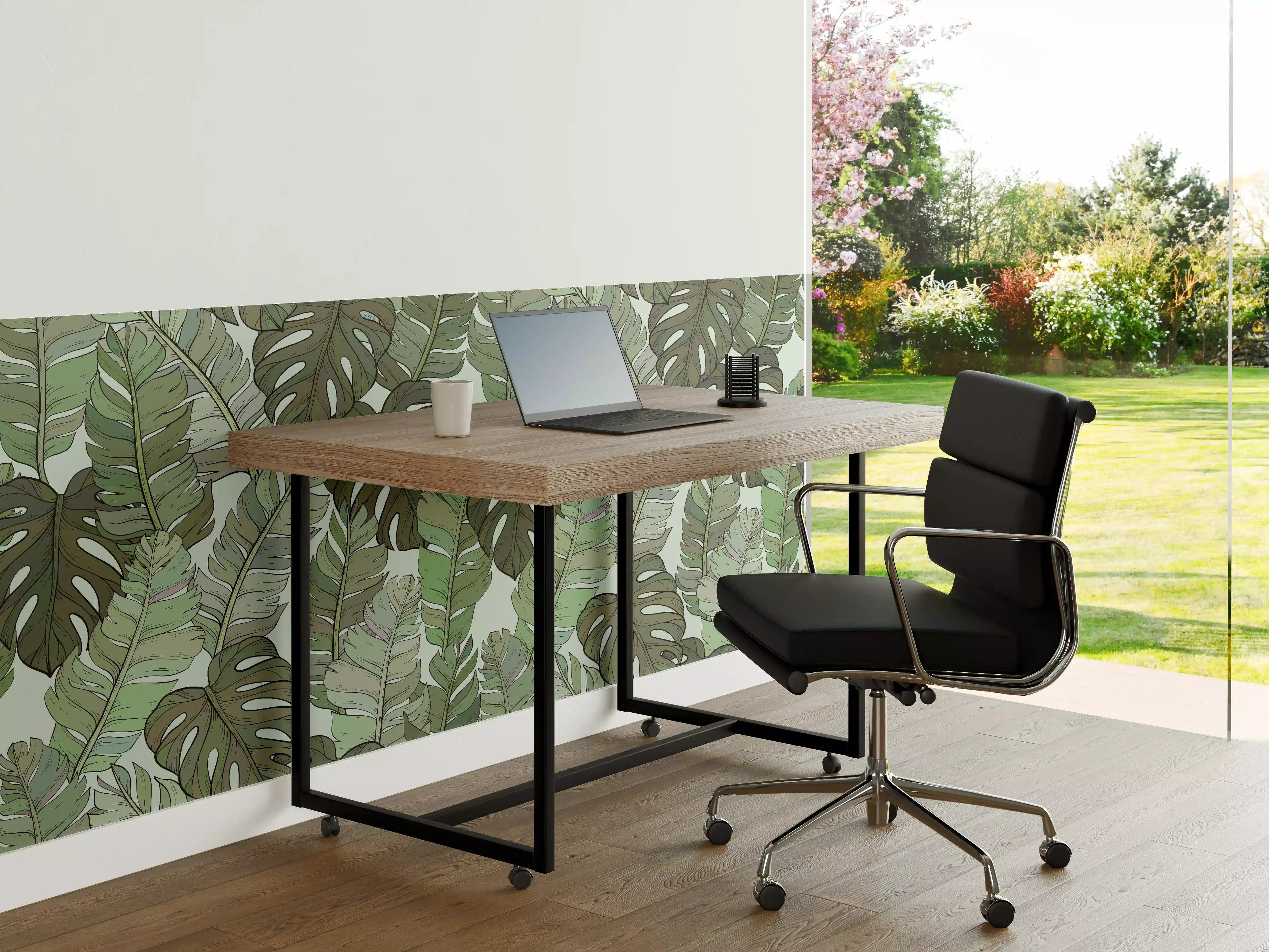 Büro Wandgestaltung - Monstera-Blätter – Tropische Eleganz