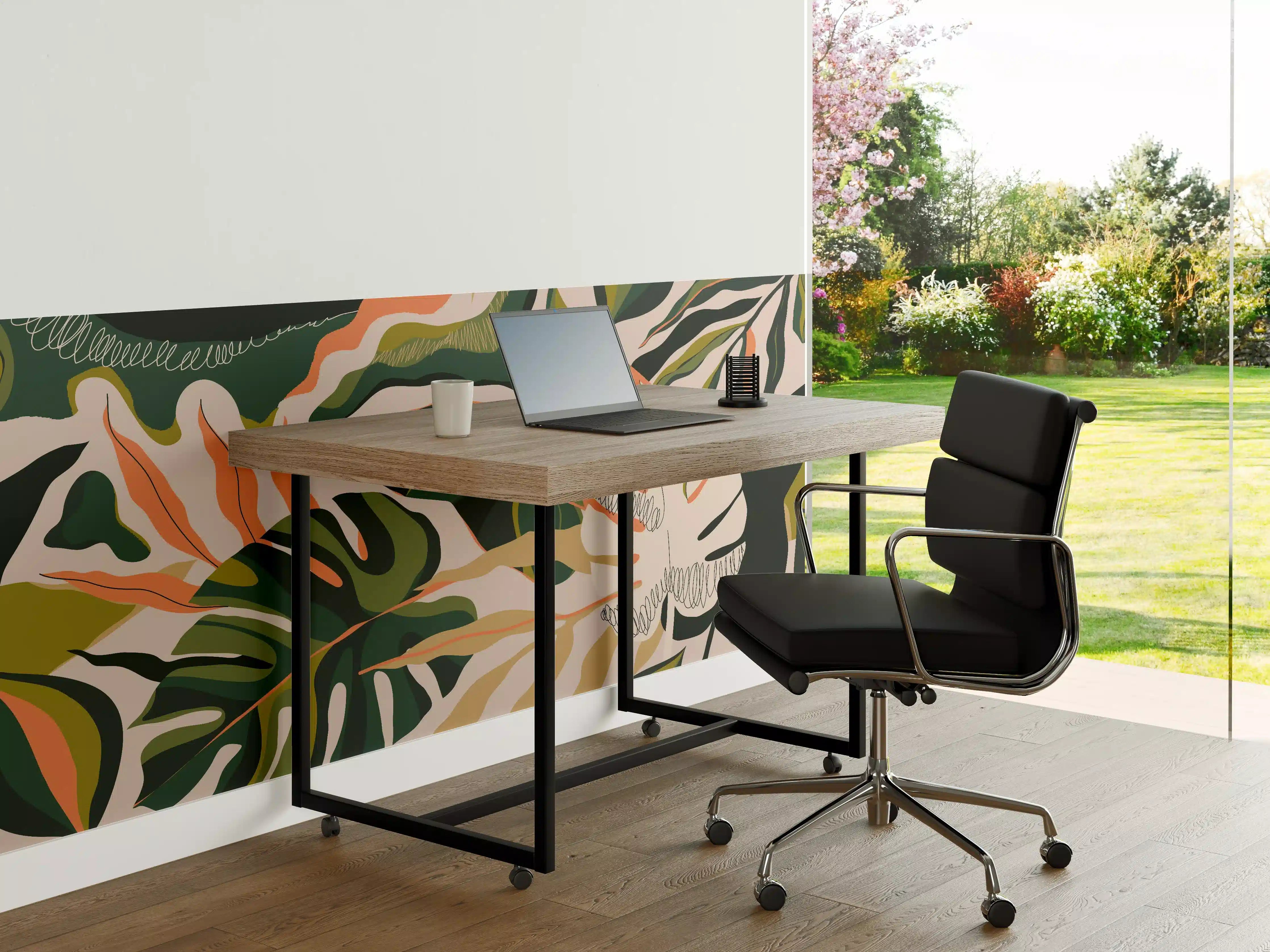 Büro Wandgestaltung - Monstera Tropic Blattmuster
