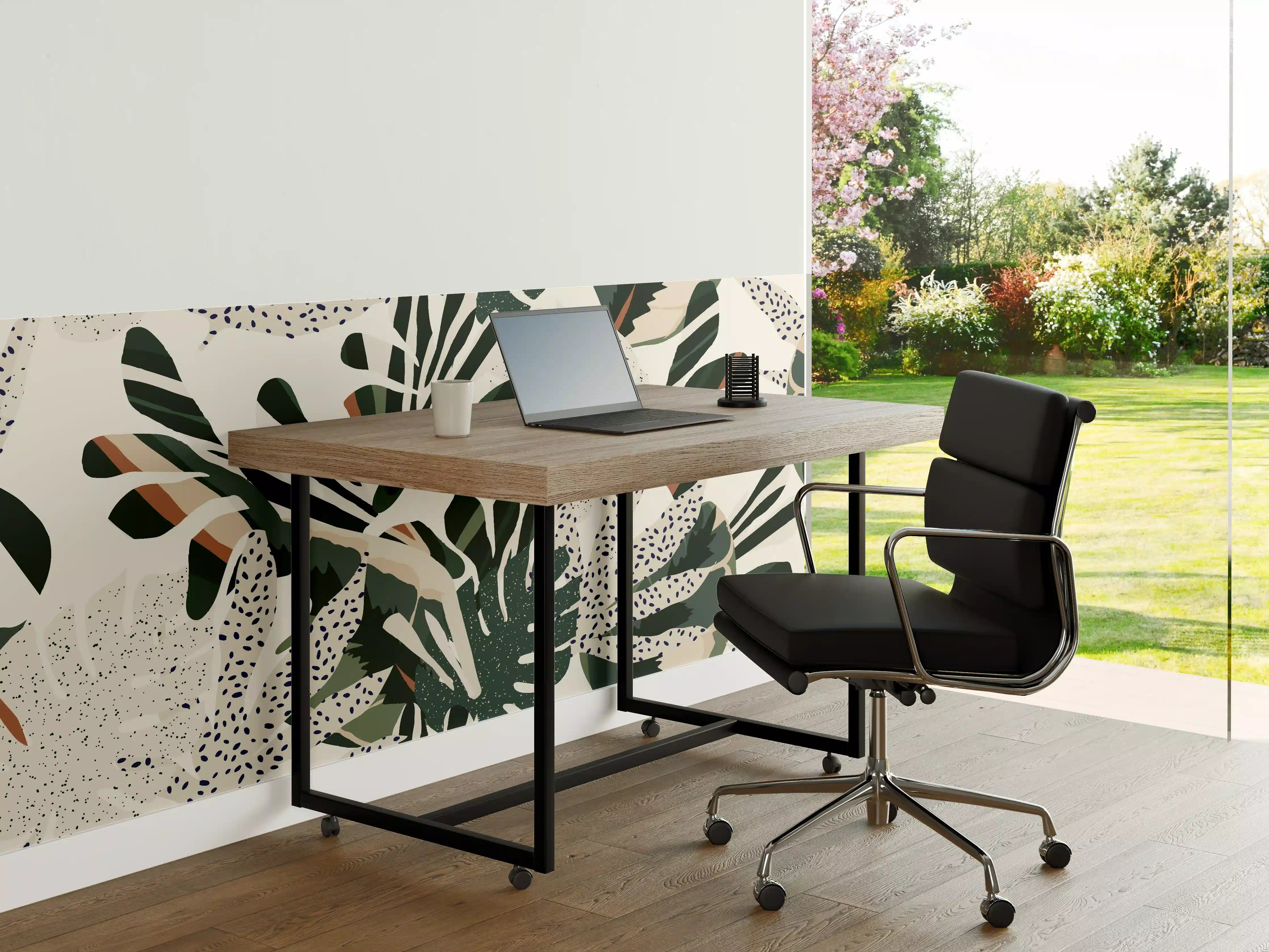 Büro Wandgestaltung - Monstera Tropic Grün-Beige
