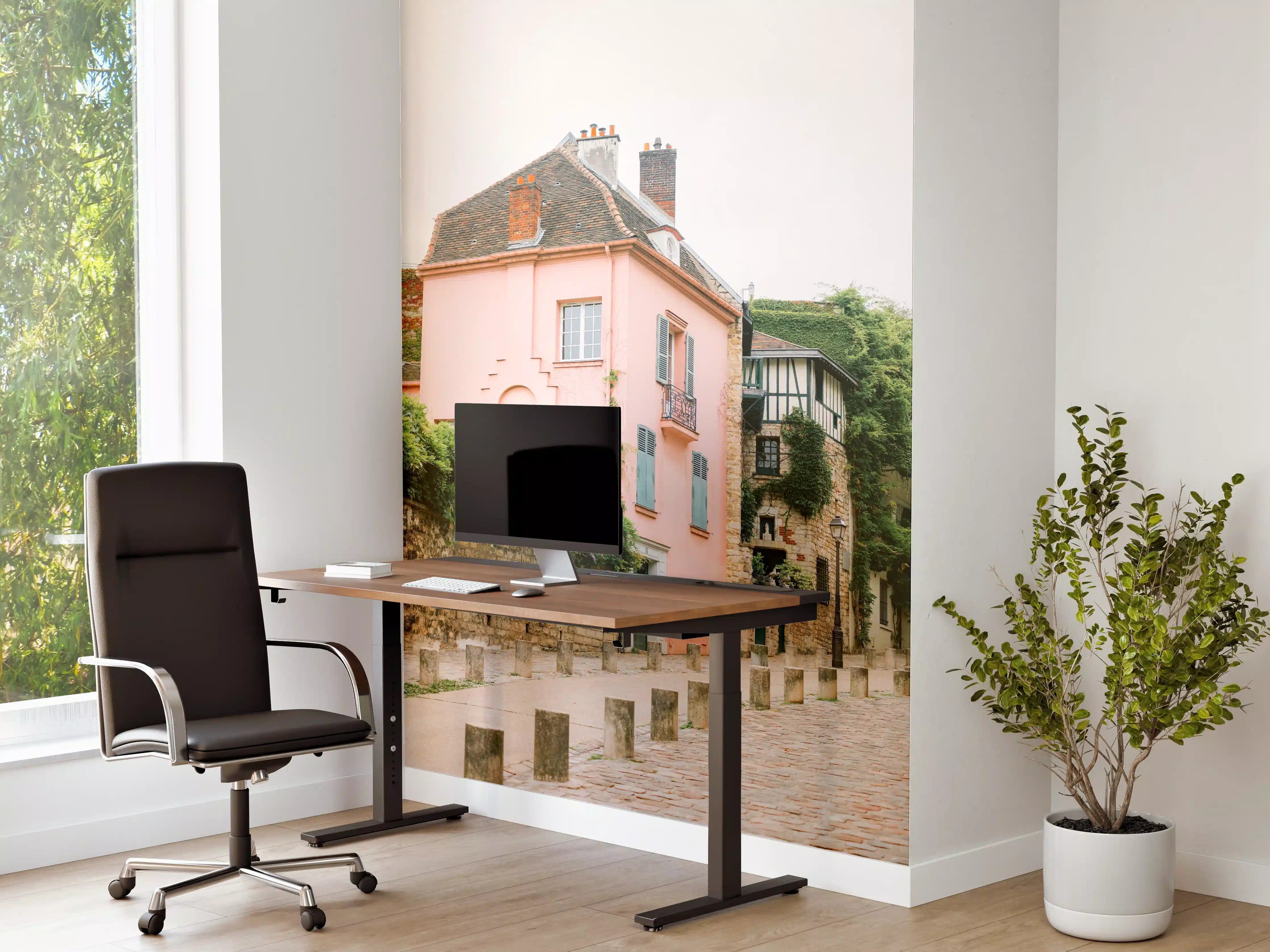 Büro Wandgestaltung - Montmartre Rosa Haus Fotografie