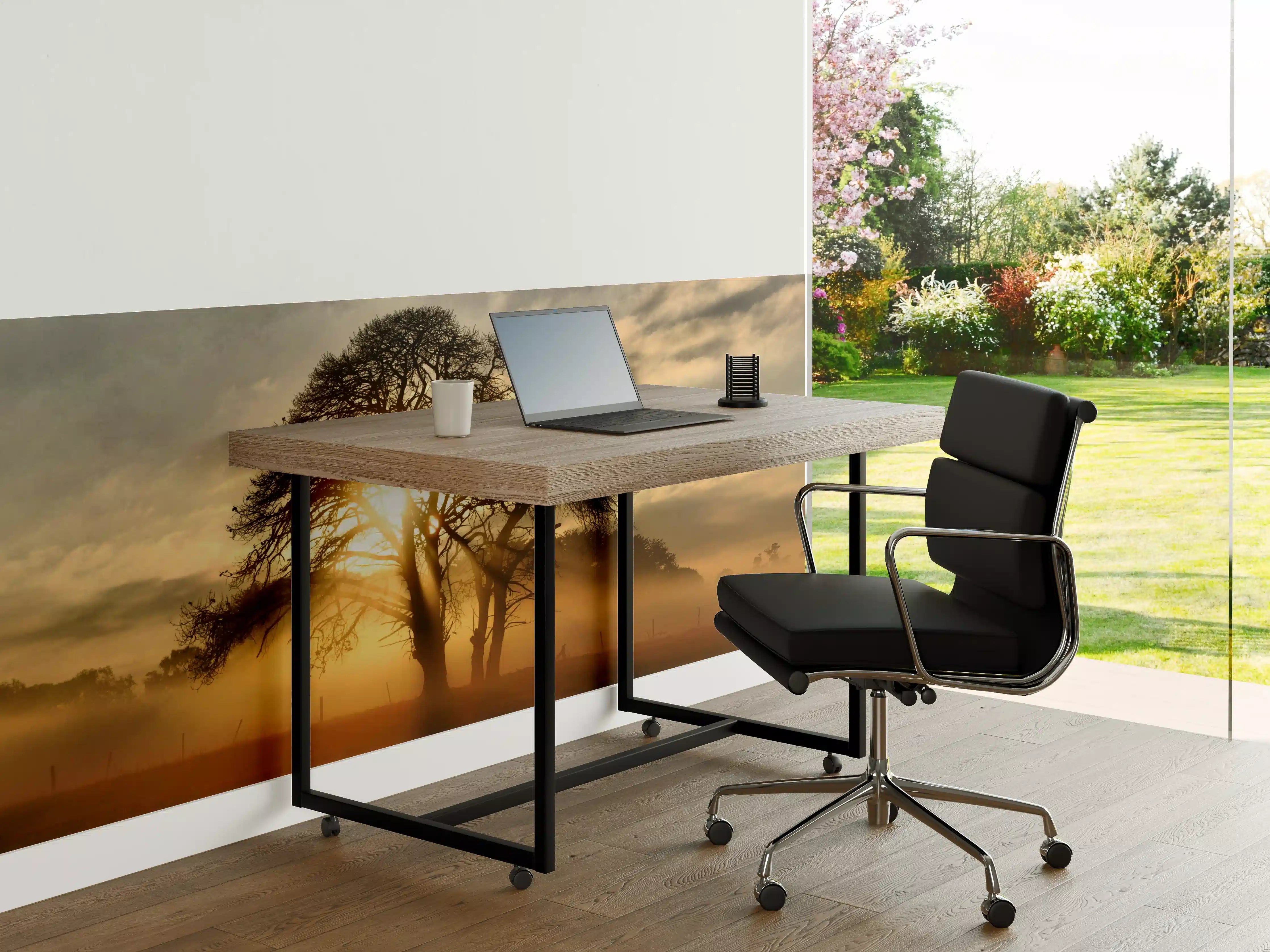 Büro Wandgestaltung - Morgenlicht durch graue Äste