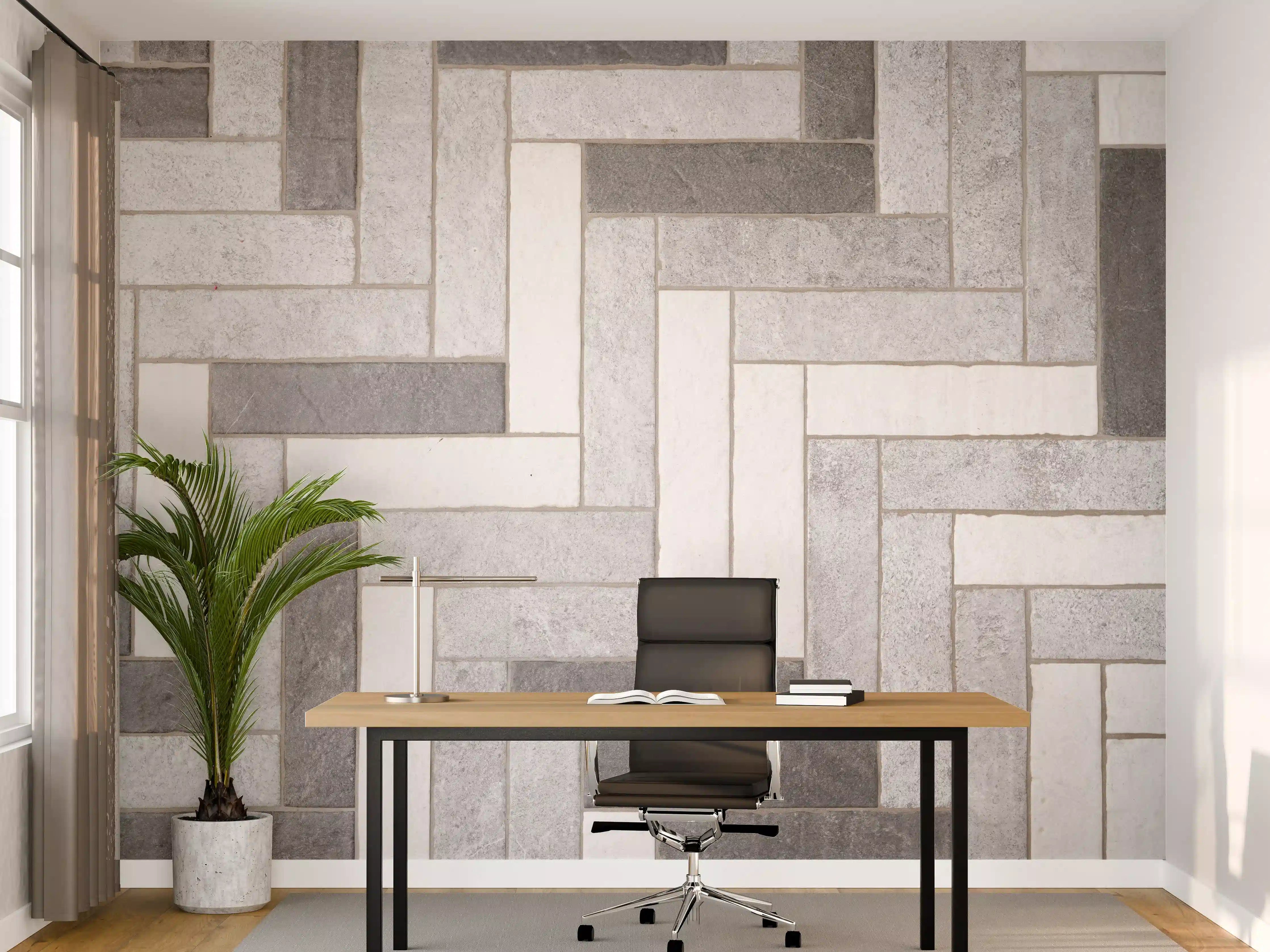 Büro Wandgestaltung - Mosaikbodenfliesen in Rechtecken