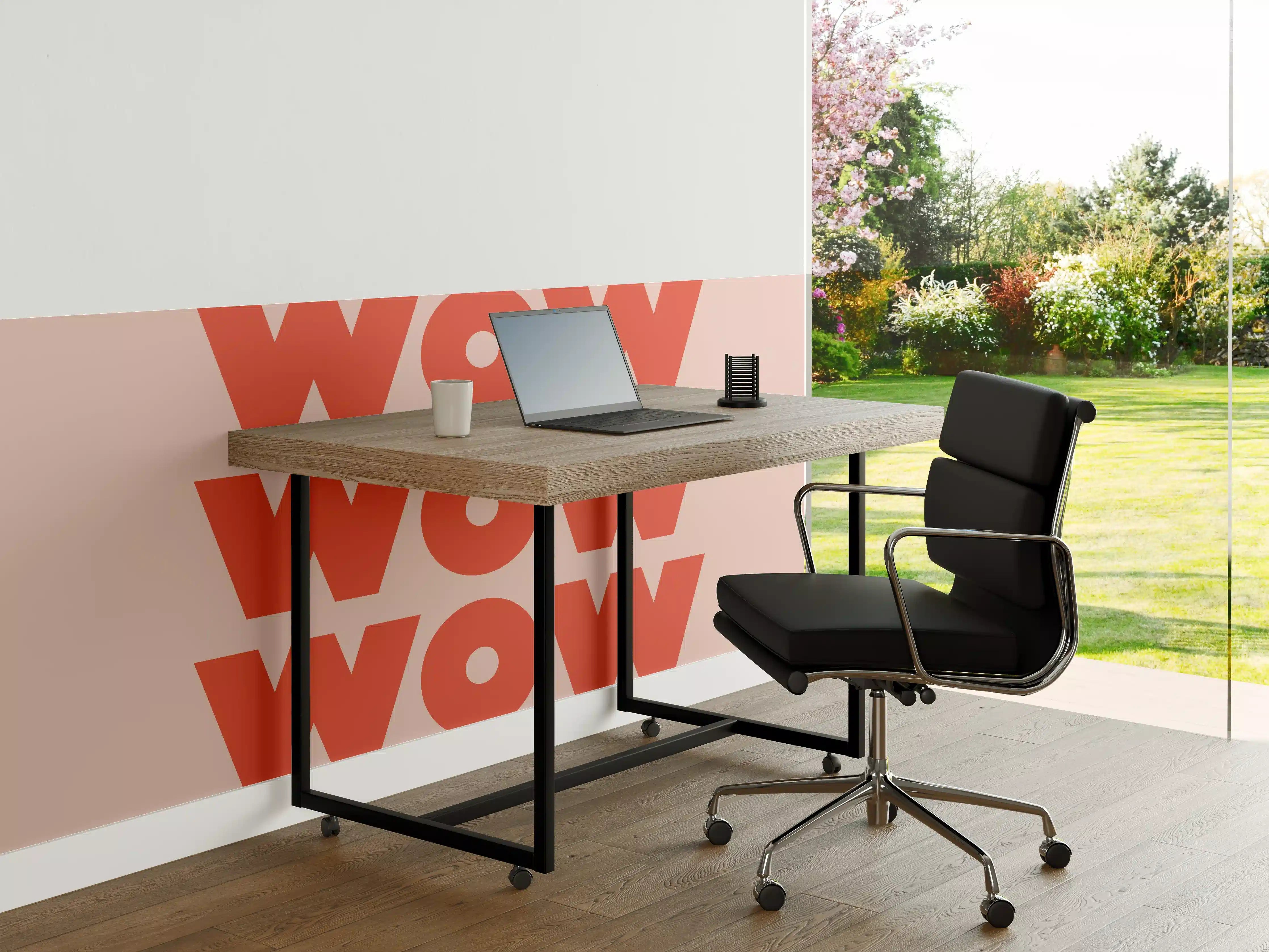 Büro Wandgestaltung - Motivationaler 'WOW' Typografie-Print