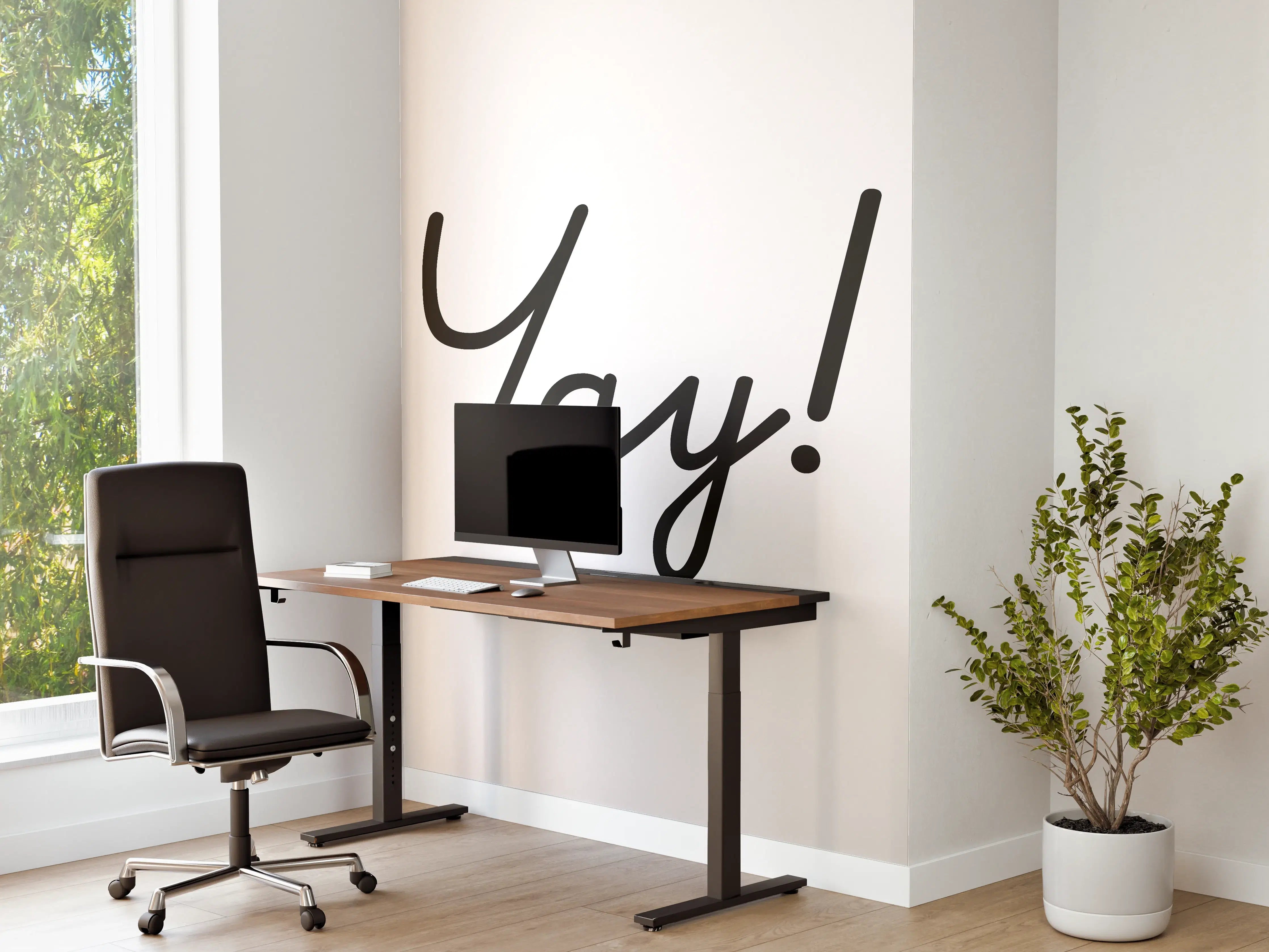 Büro Wandgestaltung - Motivationaler 'Yay!' Typo-Druck