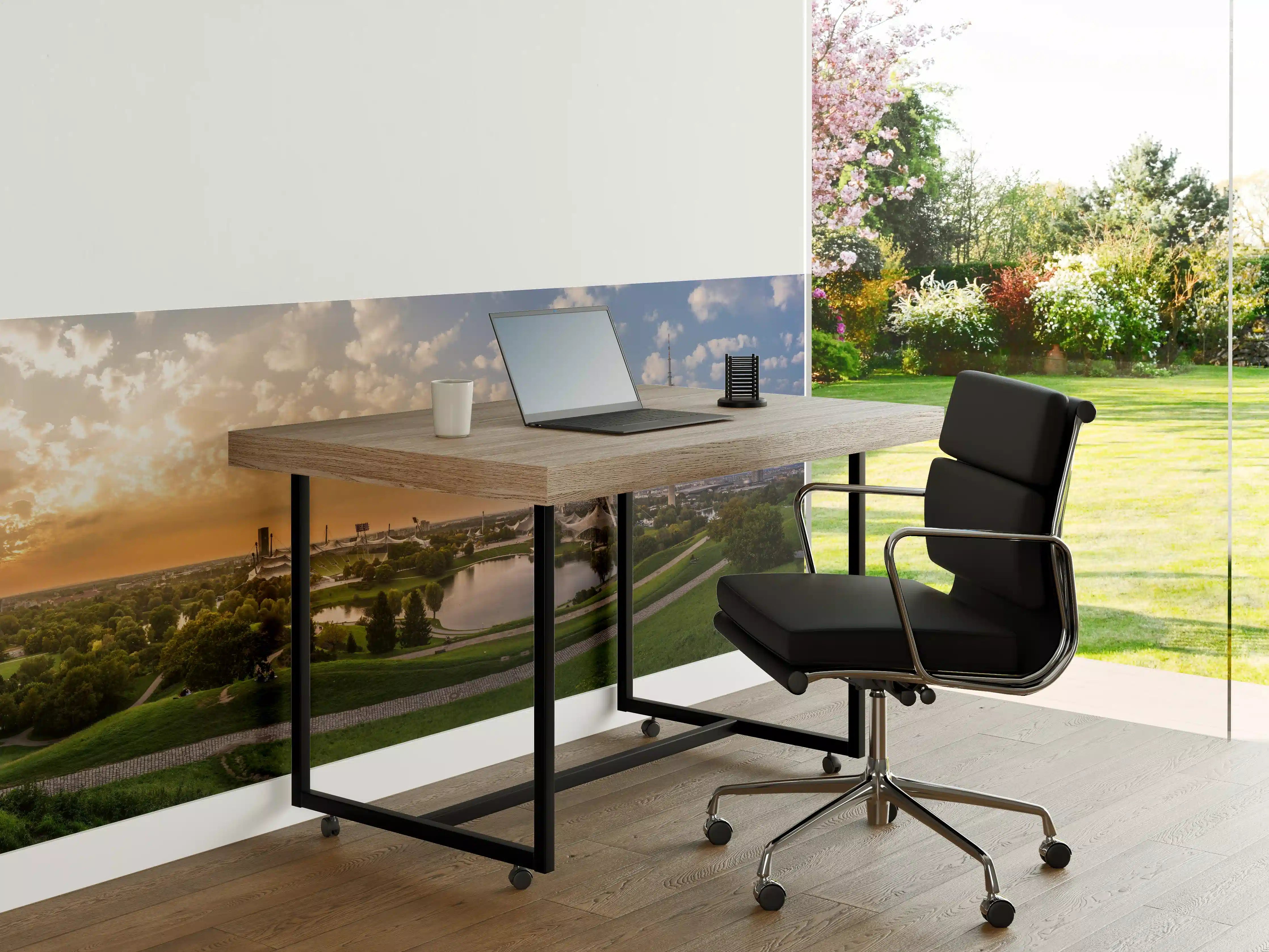 Büro Wandgestaltung - München Olympiaberg mit Sonnenuntergang