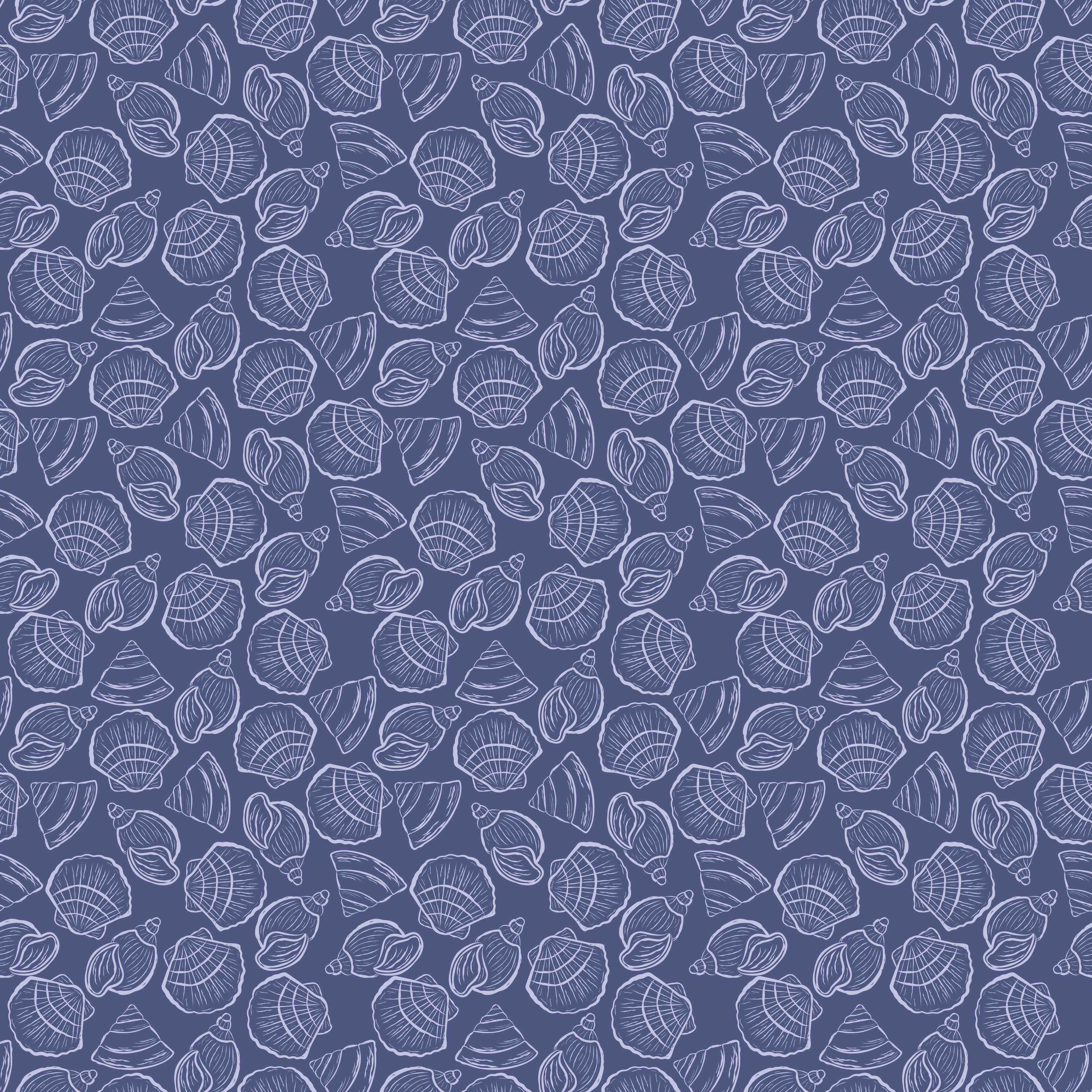 Büro Wandgestaltung-Muschelmuster Mitternachtsblau