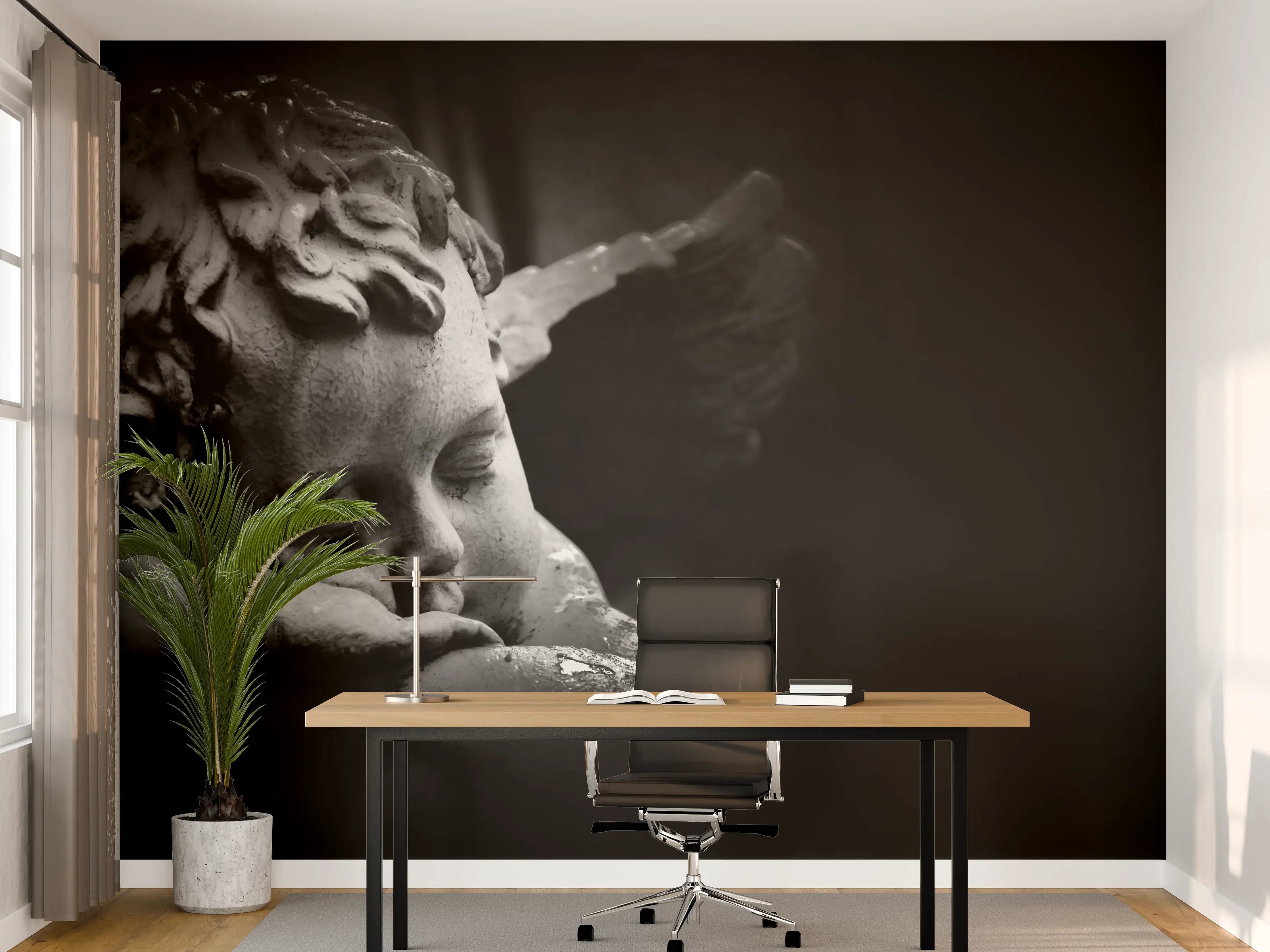 Büro Wandgestaltung - Mysterische Skulptur mit dunklem Flair