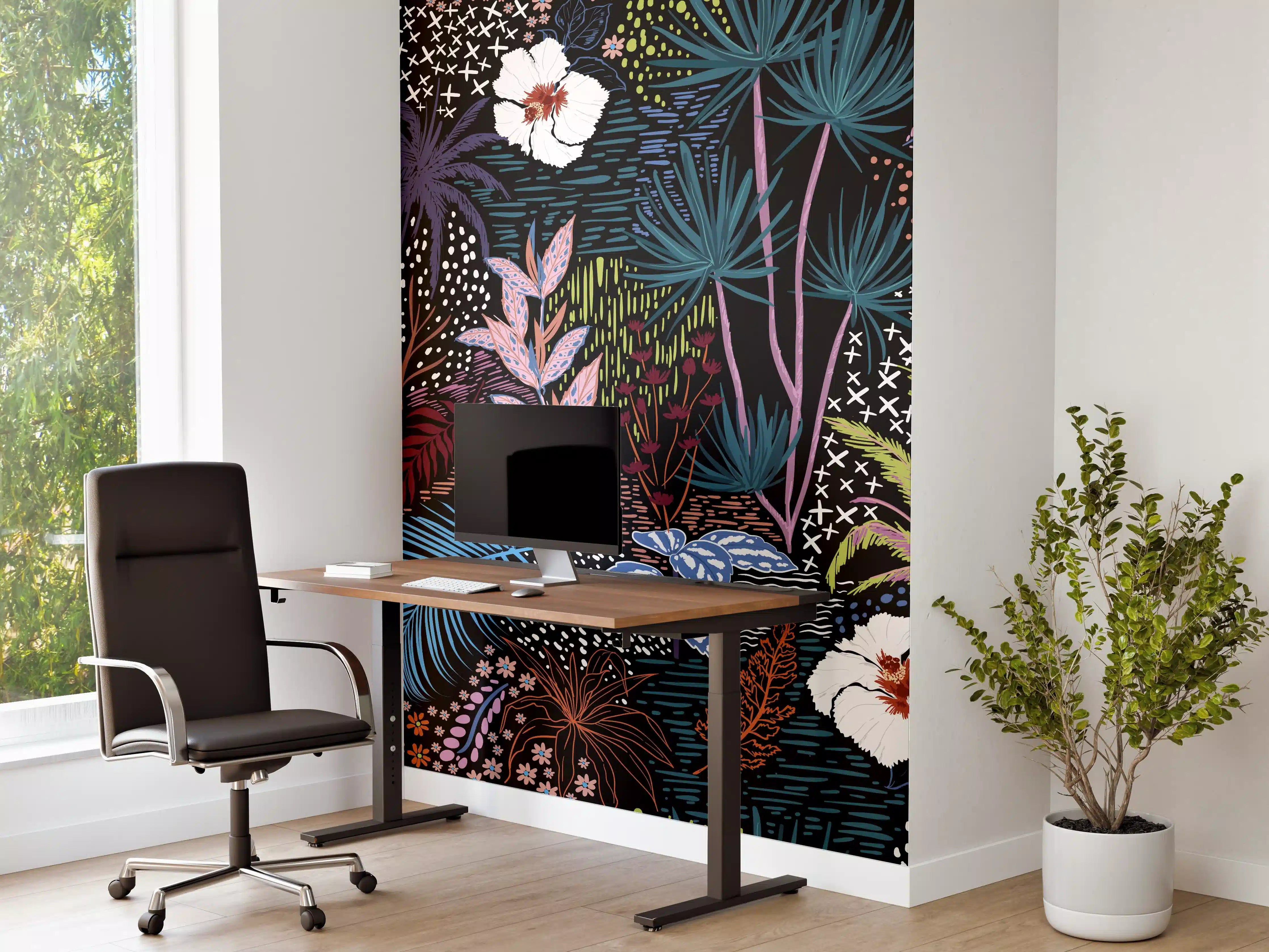 Büro Wandgestaltung - Mystic Tropic Pflanzenmuster