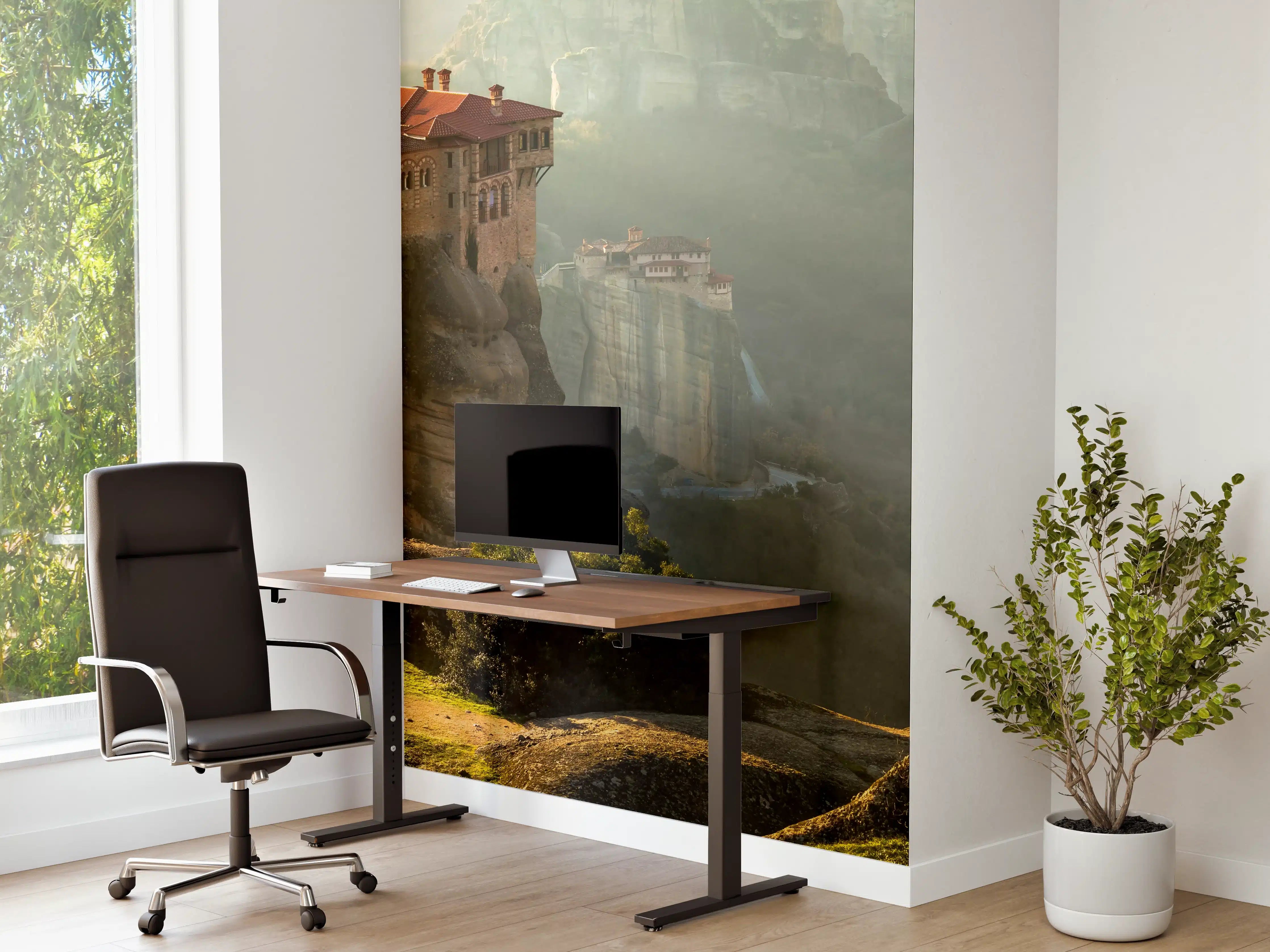 Büro Wandgestaltung - Mystische Bergkloster-Dämmerung