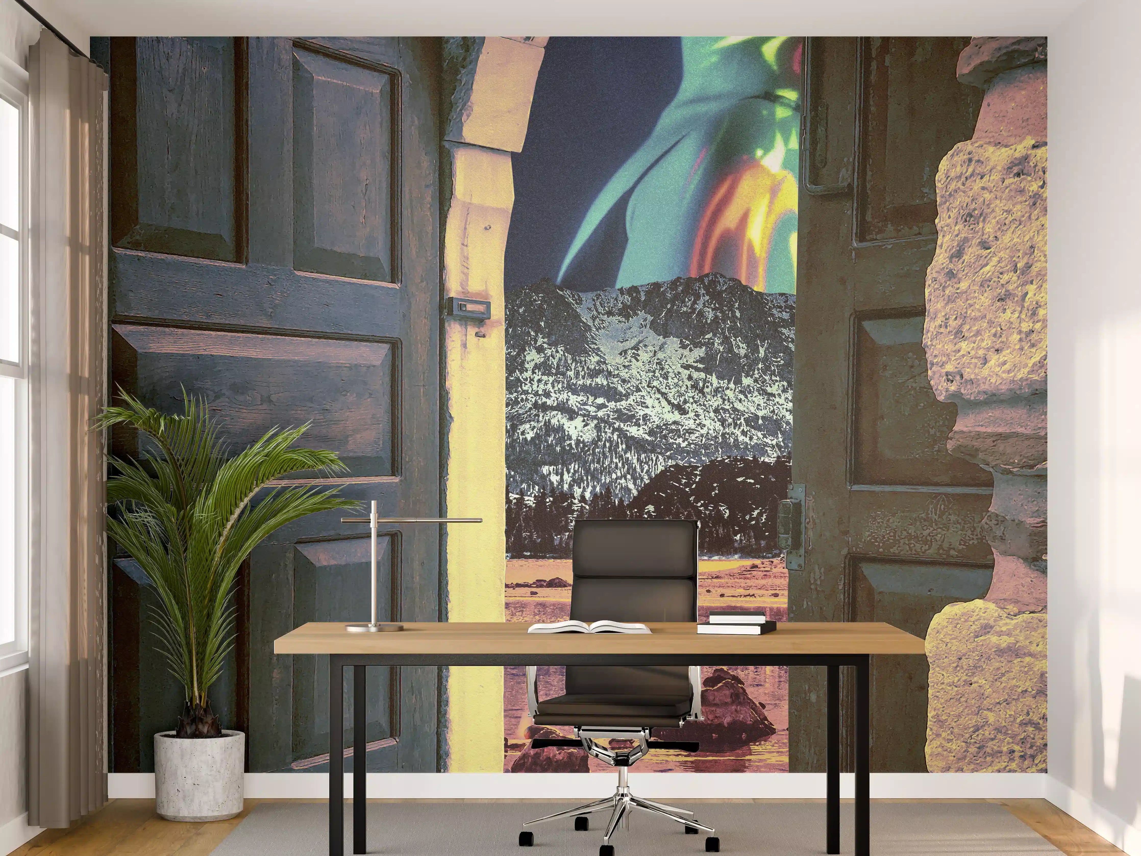 Büro Wandgestaltung - Mystische Fantasie-Tor Illustration
