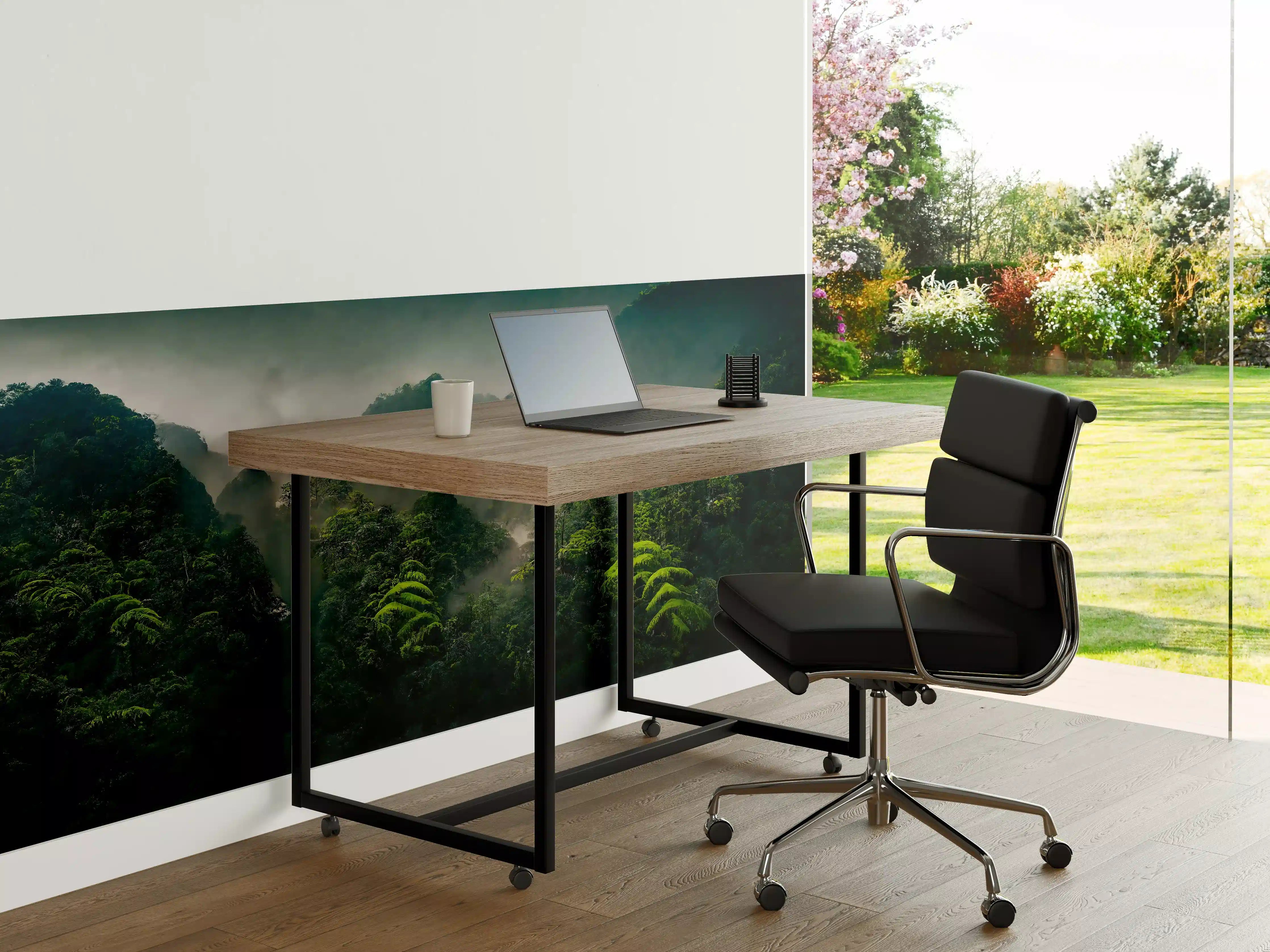 Büro Wandgestaltung - Mystischer Nebel über üppigem Dschungel