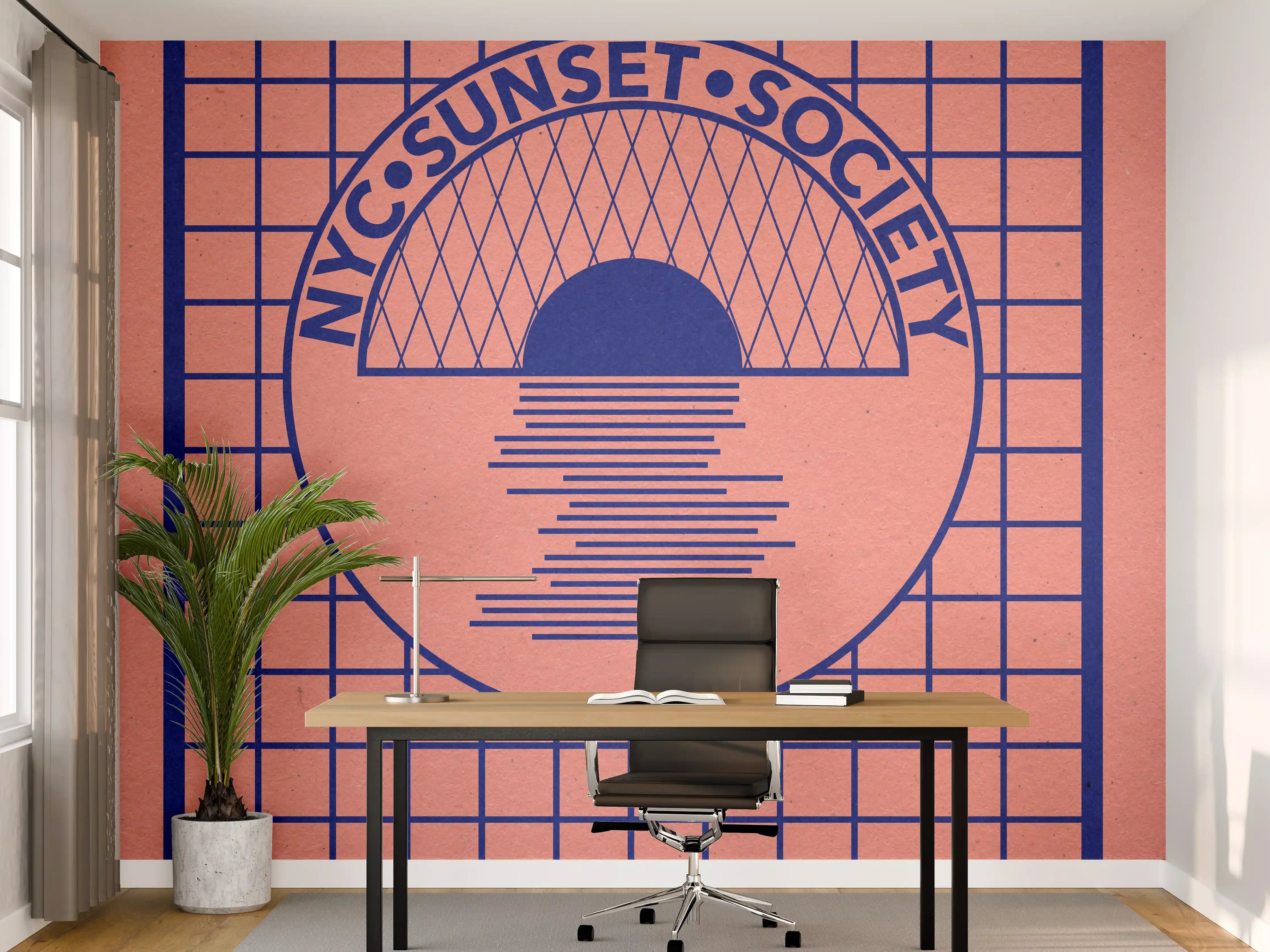 Büro Wandgestaltung - NYC Sunset Society Abstrakt