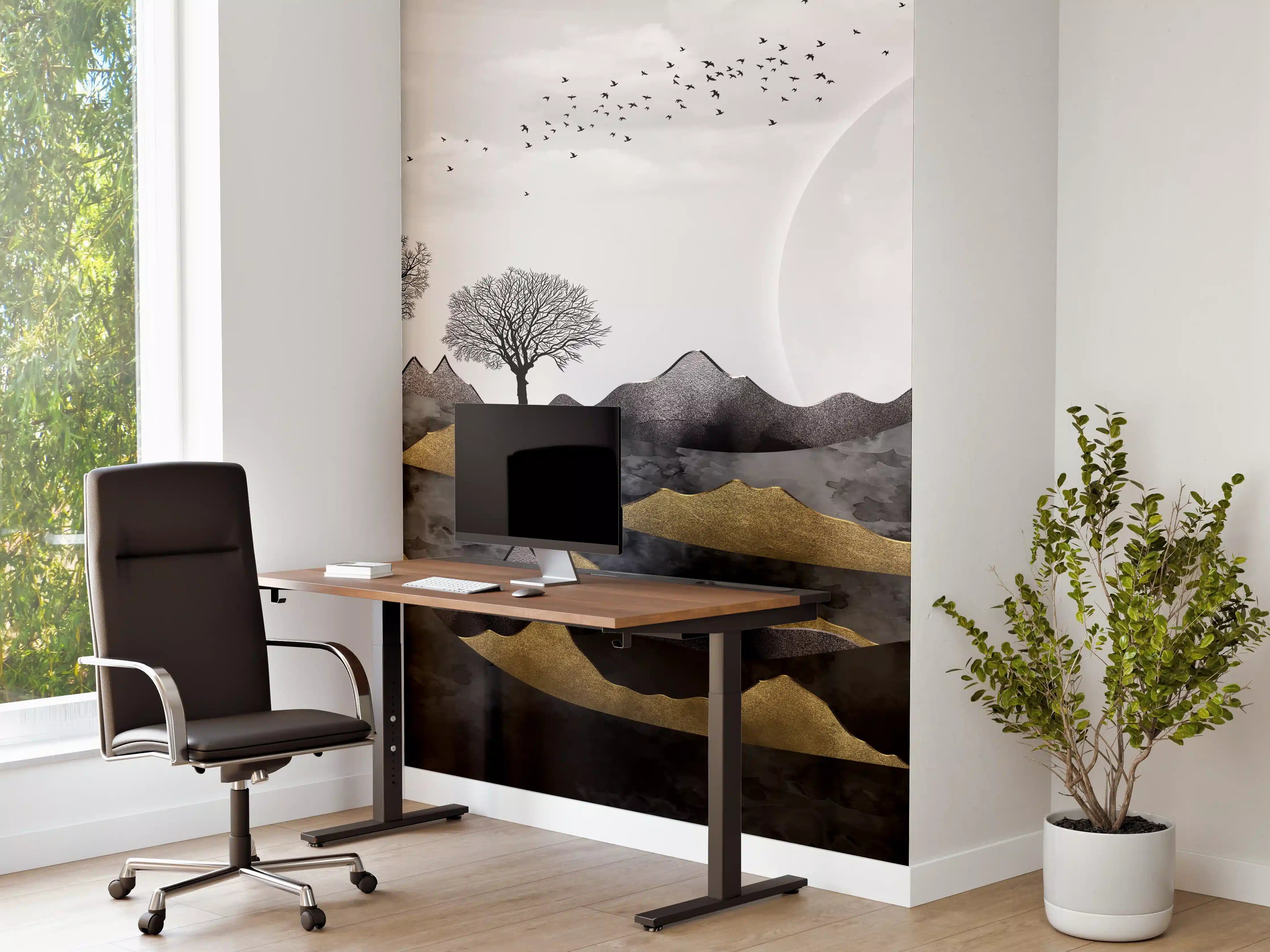 Büro Wandgestaltung - Nächtliches Landschaftsdesign - Grafik