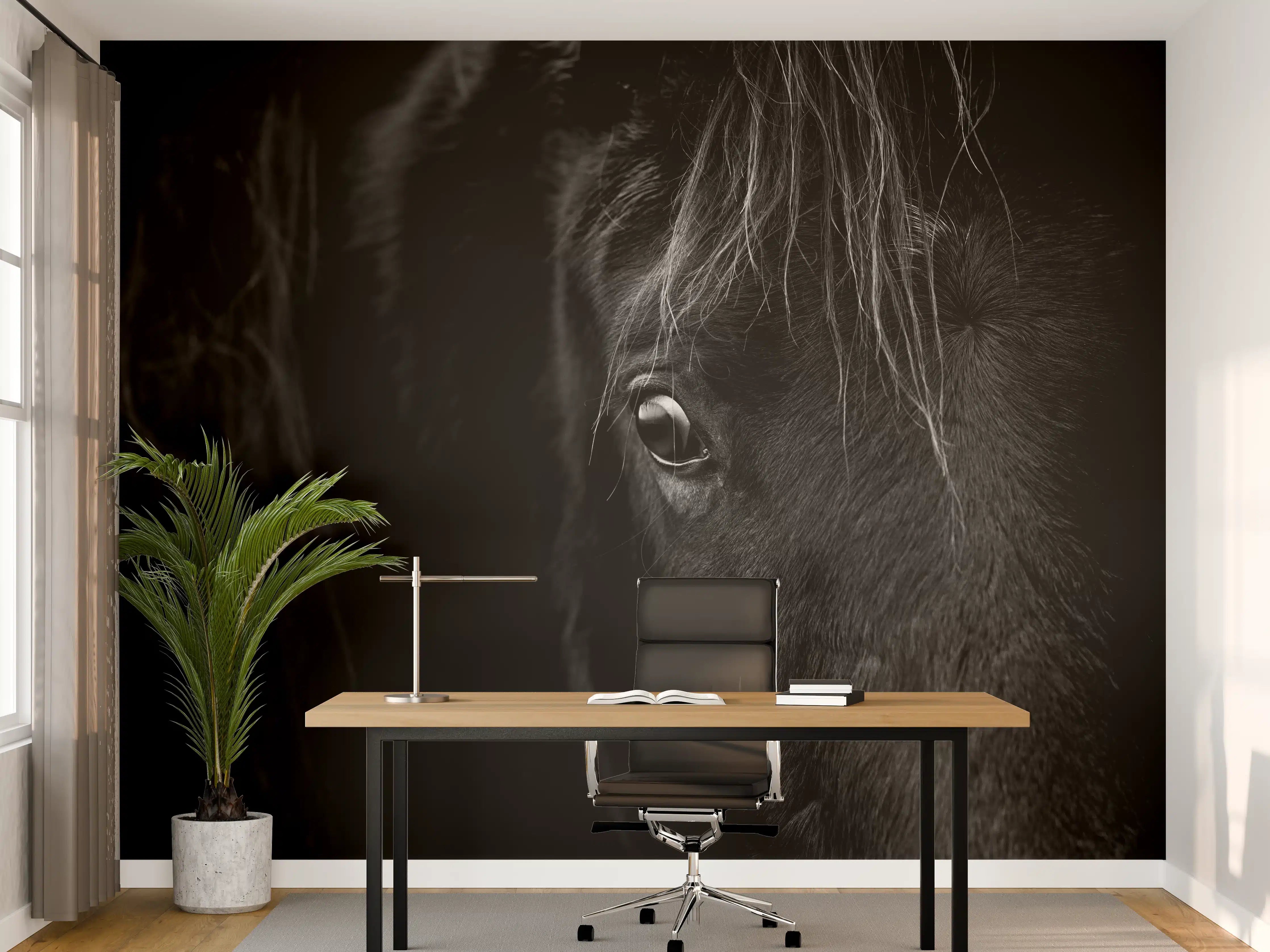 Büro Wandgestaltung - Nahaufnahme - Pferdekopf