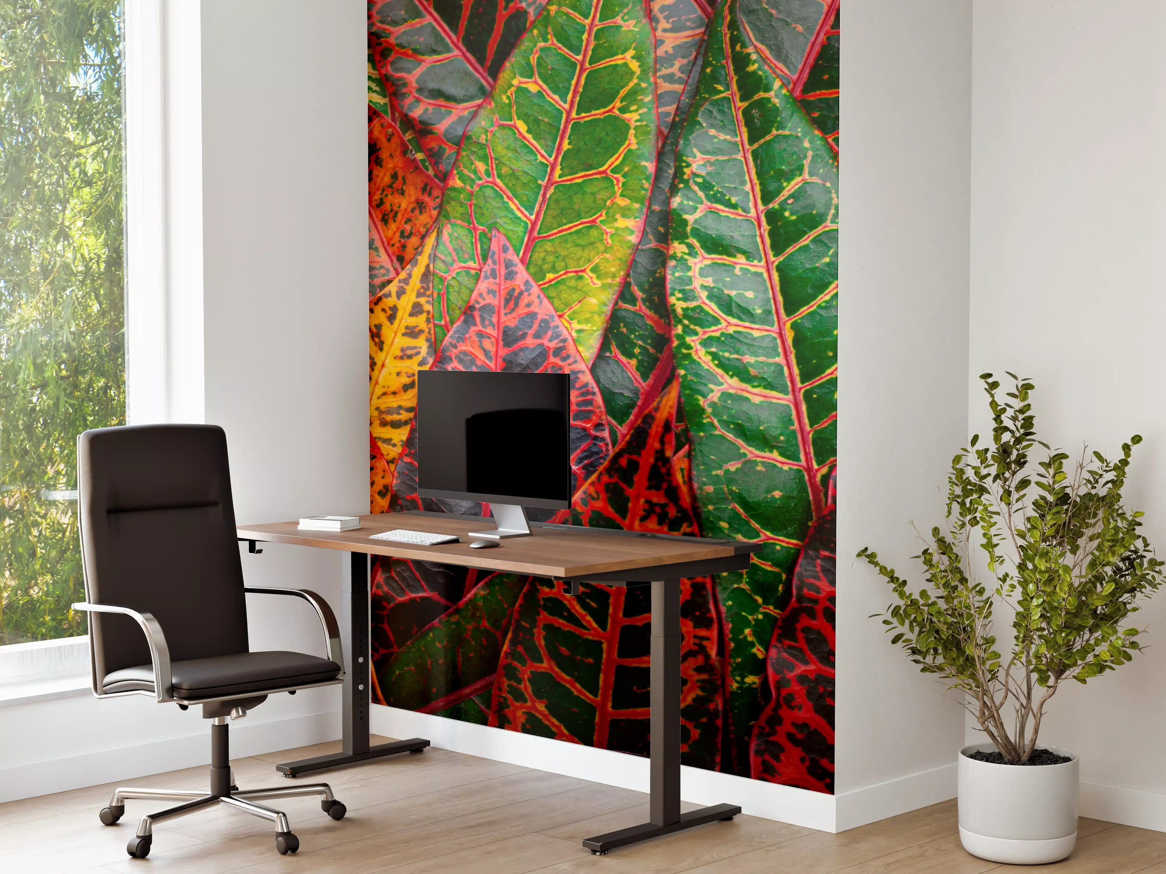 Büro Wandgestaltung - Nahaufnahme von einzigartigen bunten Blättern