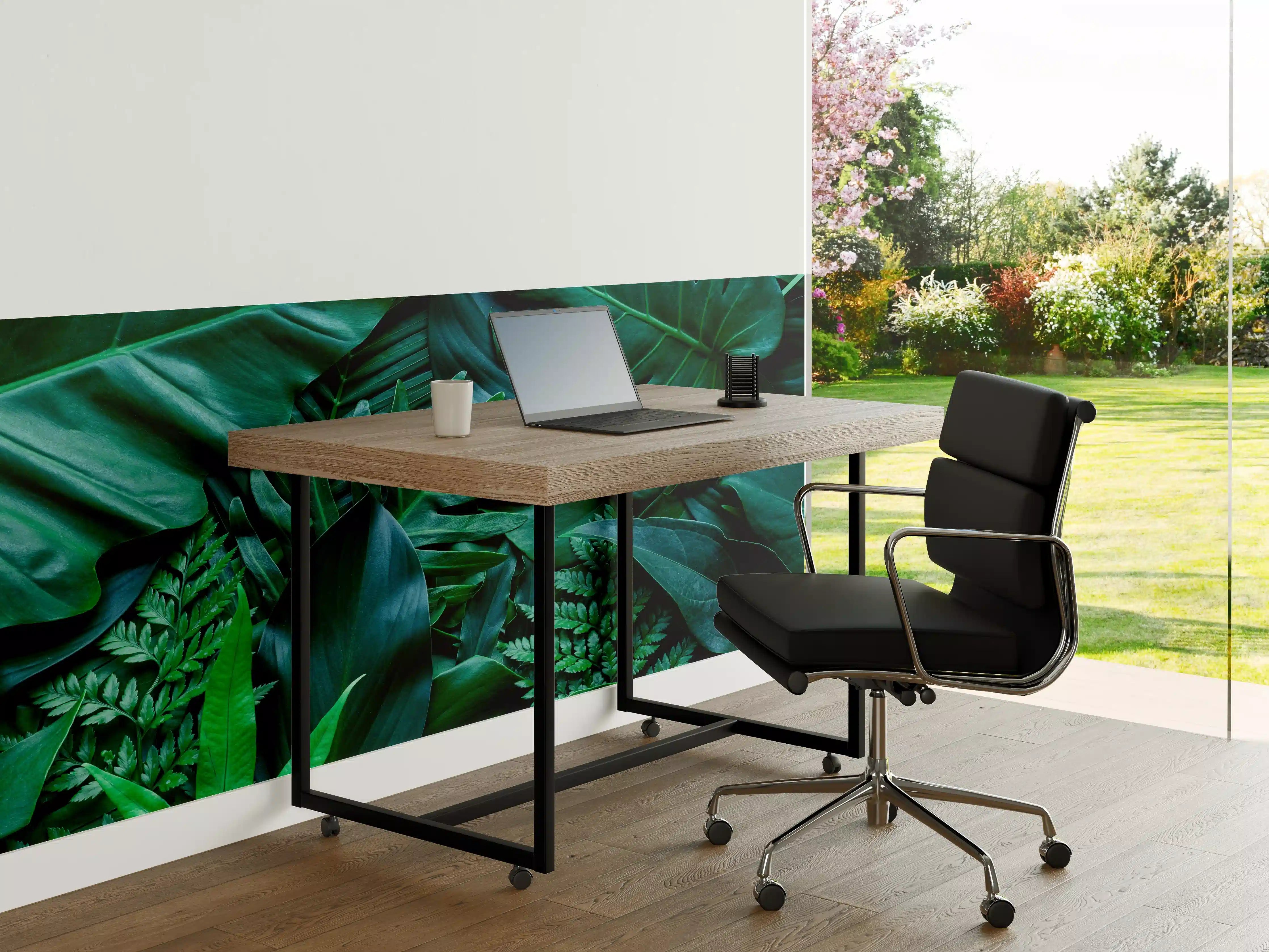 Büro Wandgestaltung - Nahaufnahme von tropischen grünen Blättern