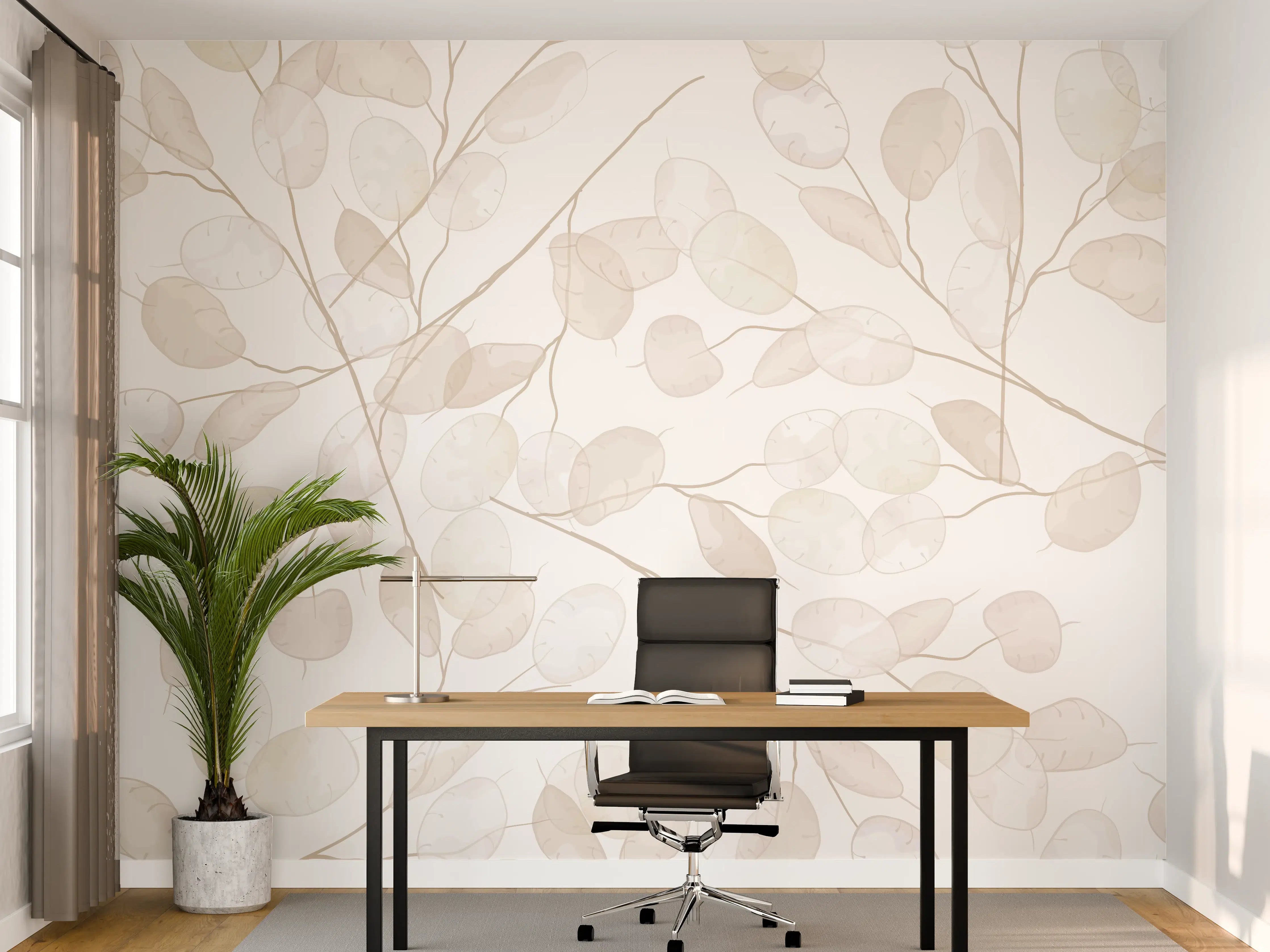 Büro Wandgestaltung - Nahtloses Lunaria-Blütenmuster