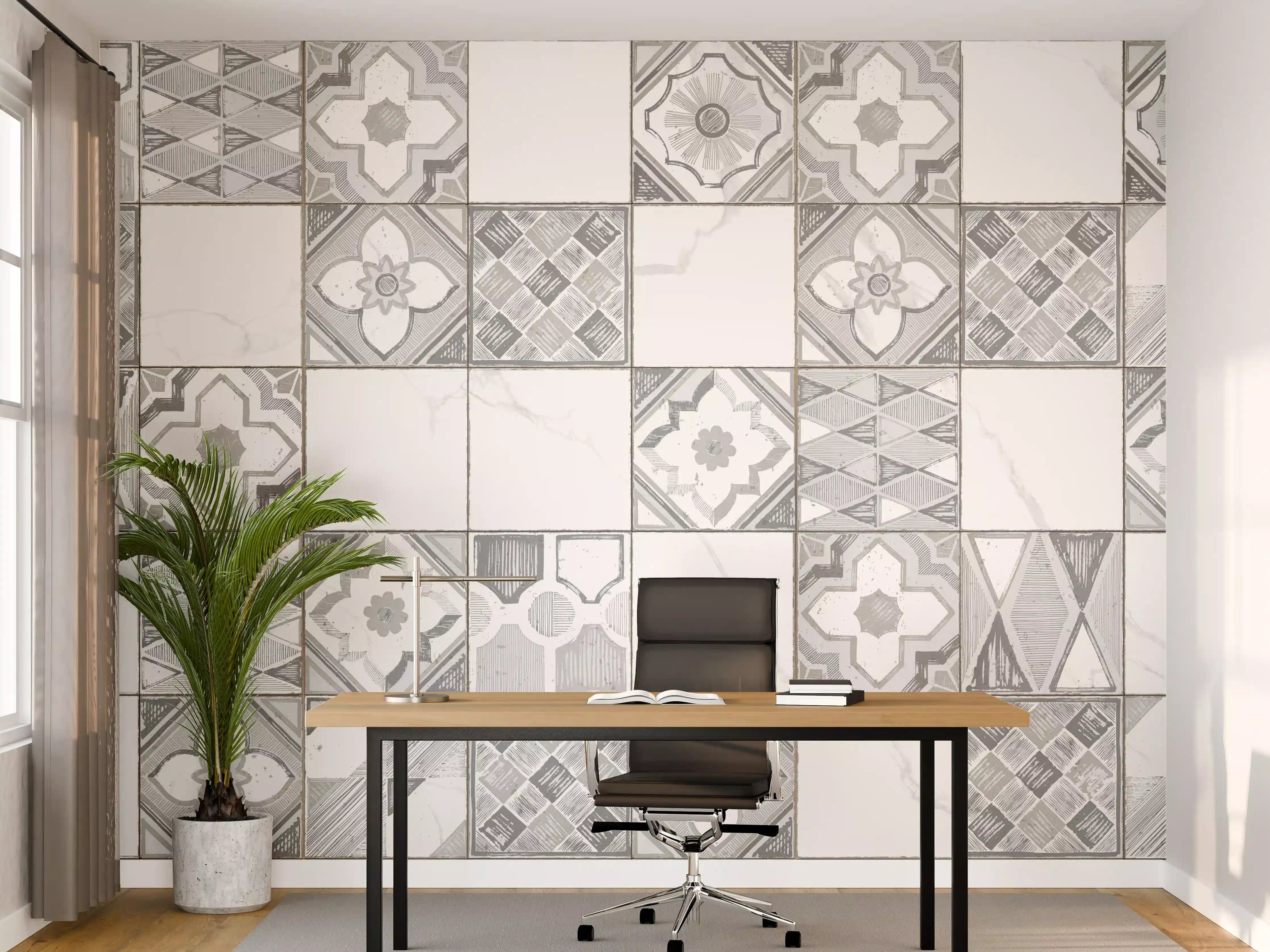 Büro Wandgestaltung - Nahtloses monochromes Muster