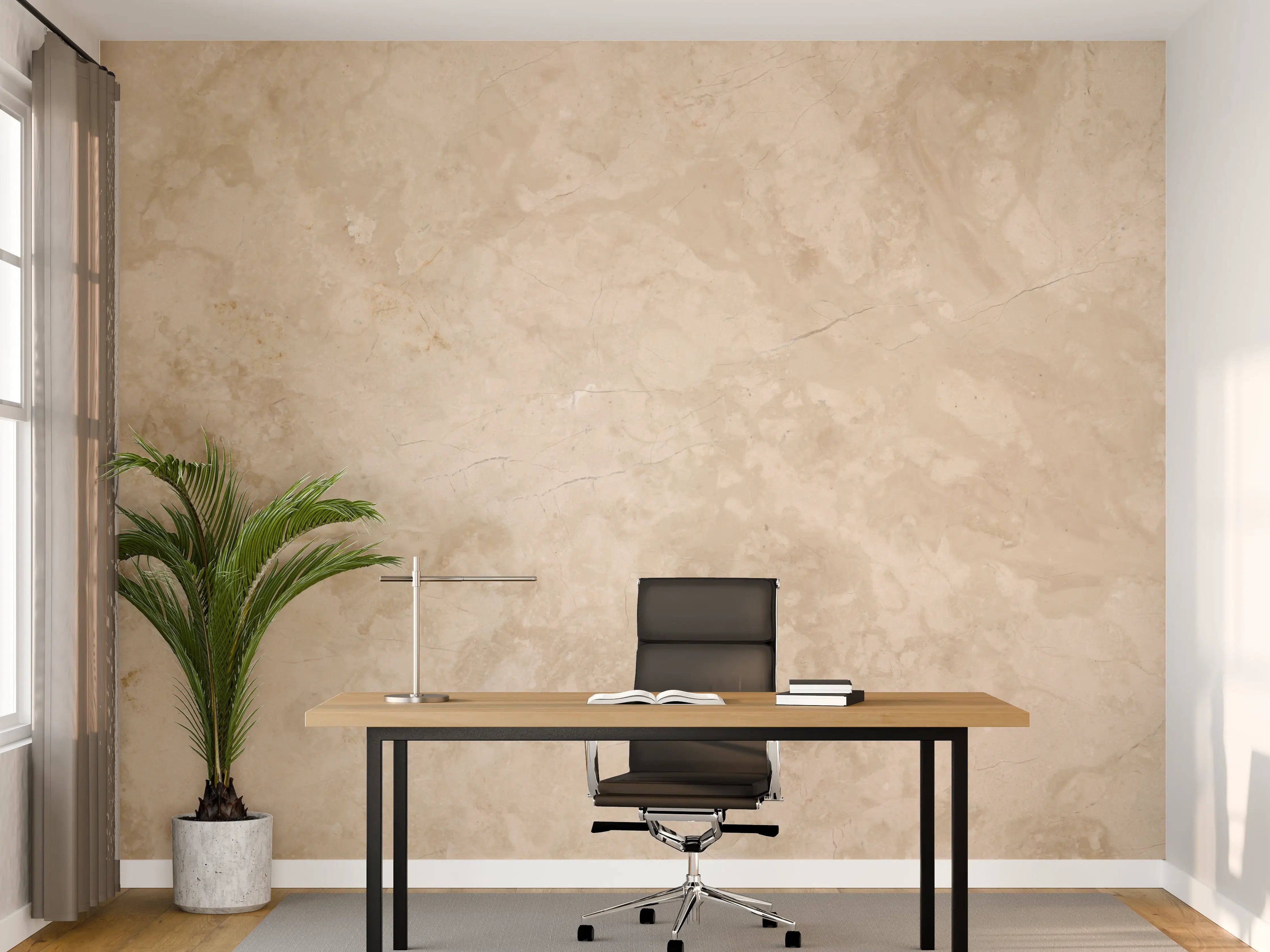 Büro Wandgestaltung - Natürliche Beige Marmor Textur