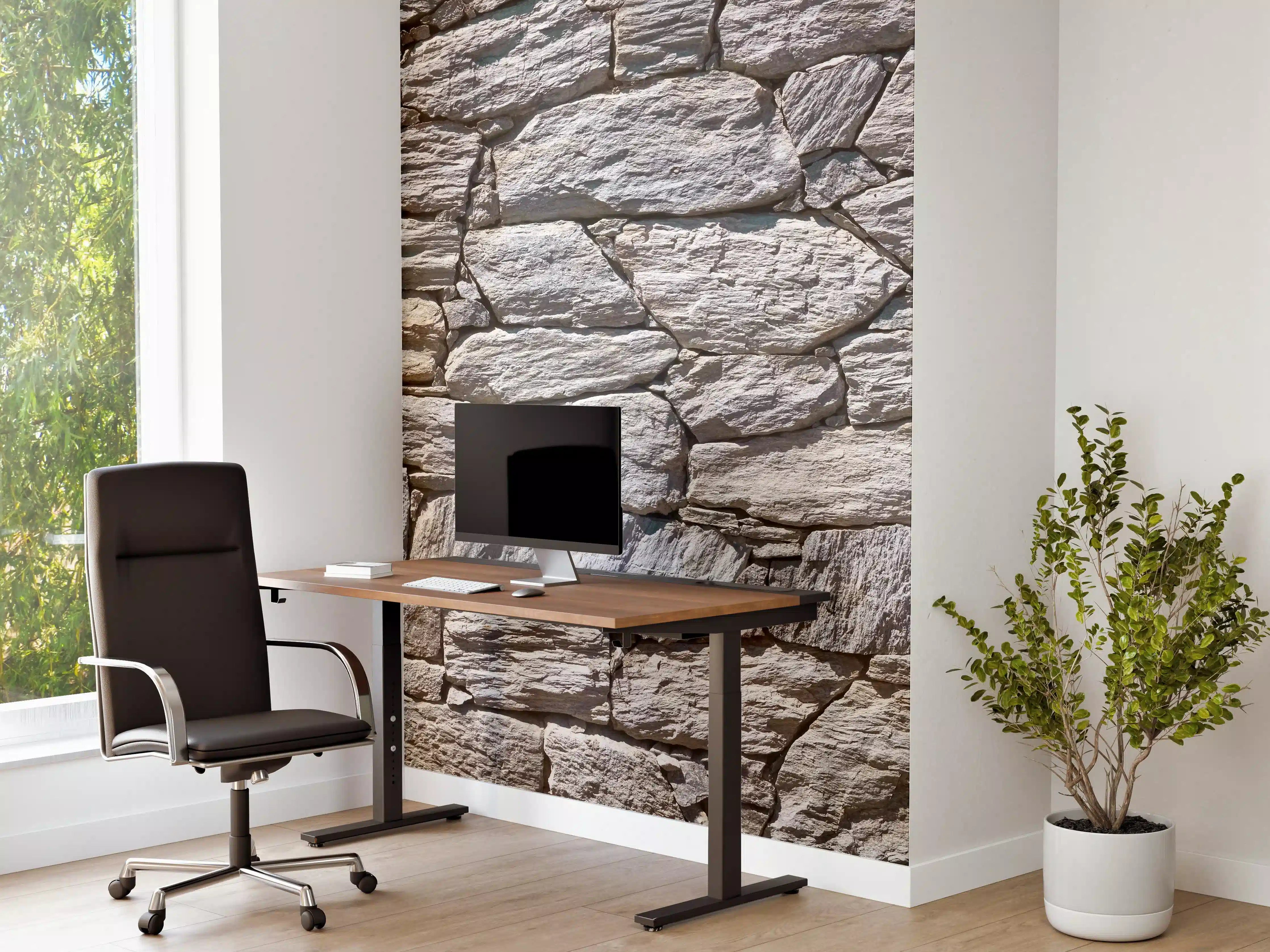 Büro Wandgestaltung - Natürliche Steinmauer