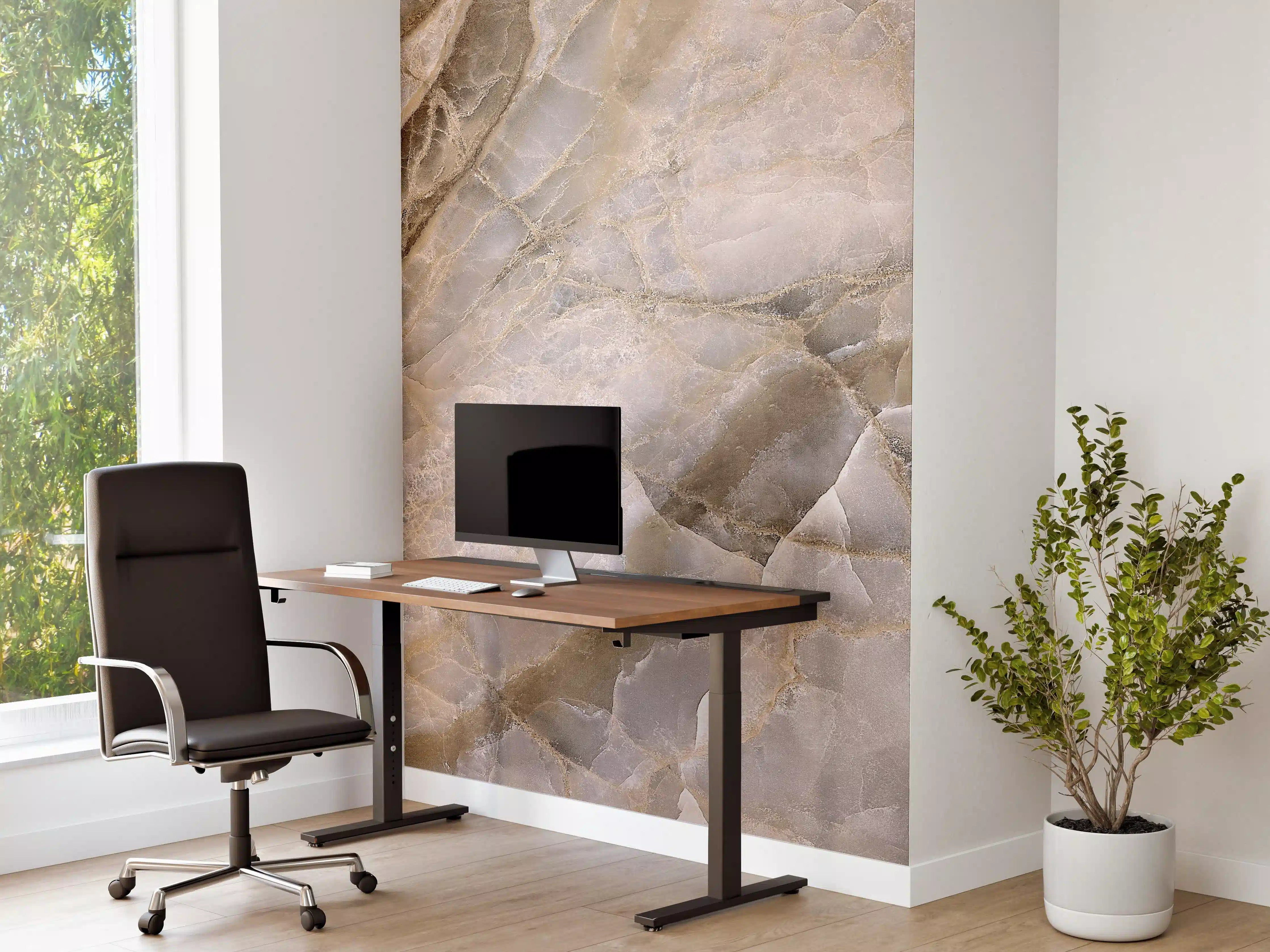 Büro Wandgestaltung - Natürliche graue Onyx Oberfläche