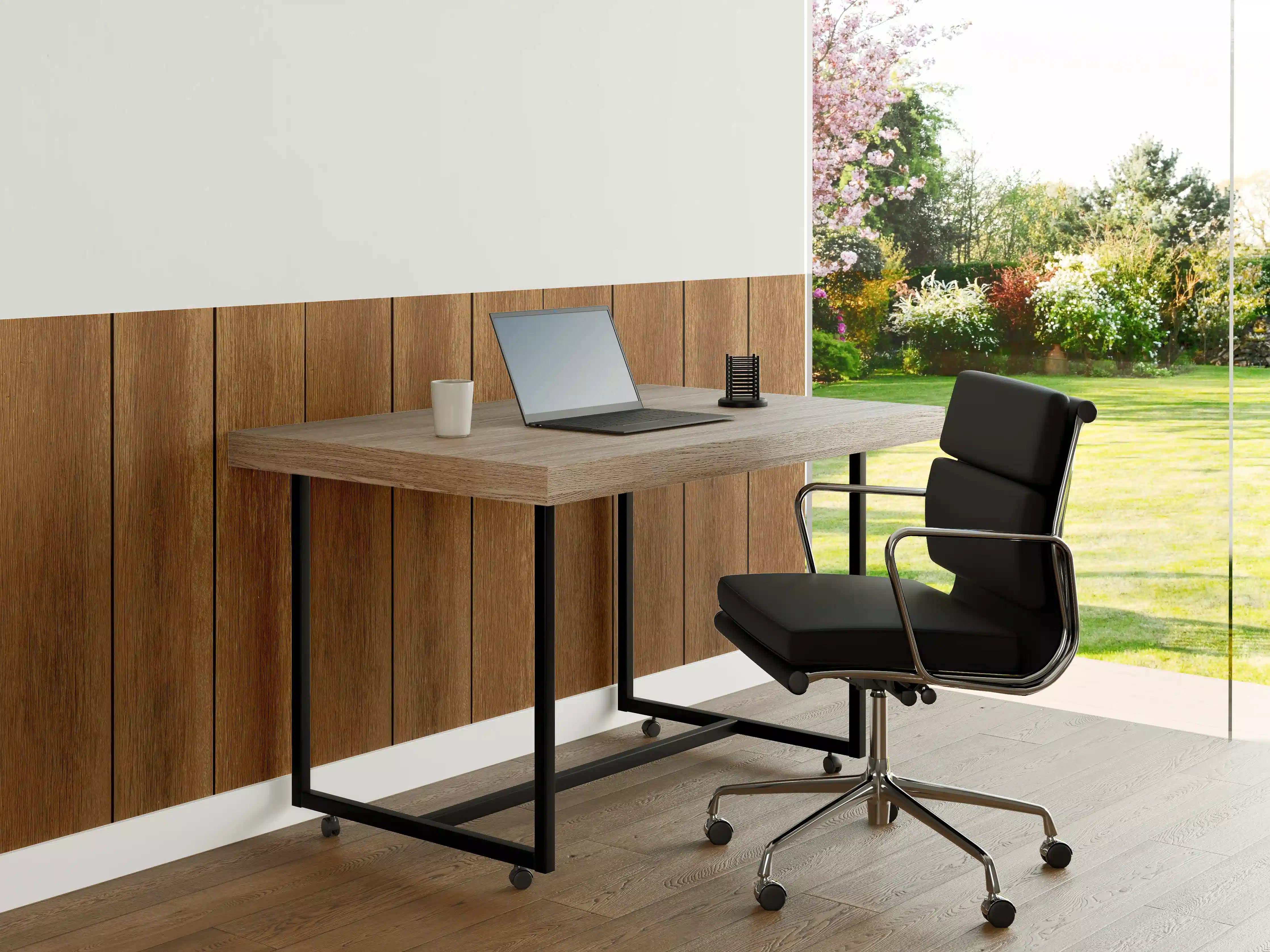 Büro Wandgestaltung - Natürliche satte bräunliche Holzplanken