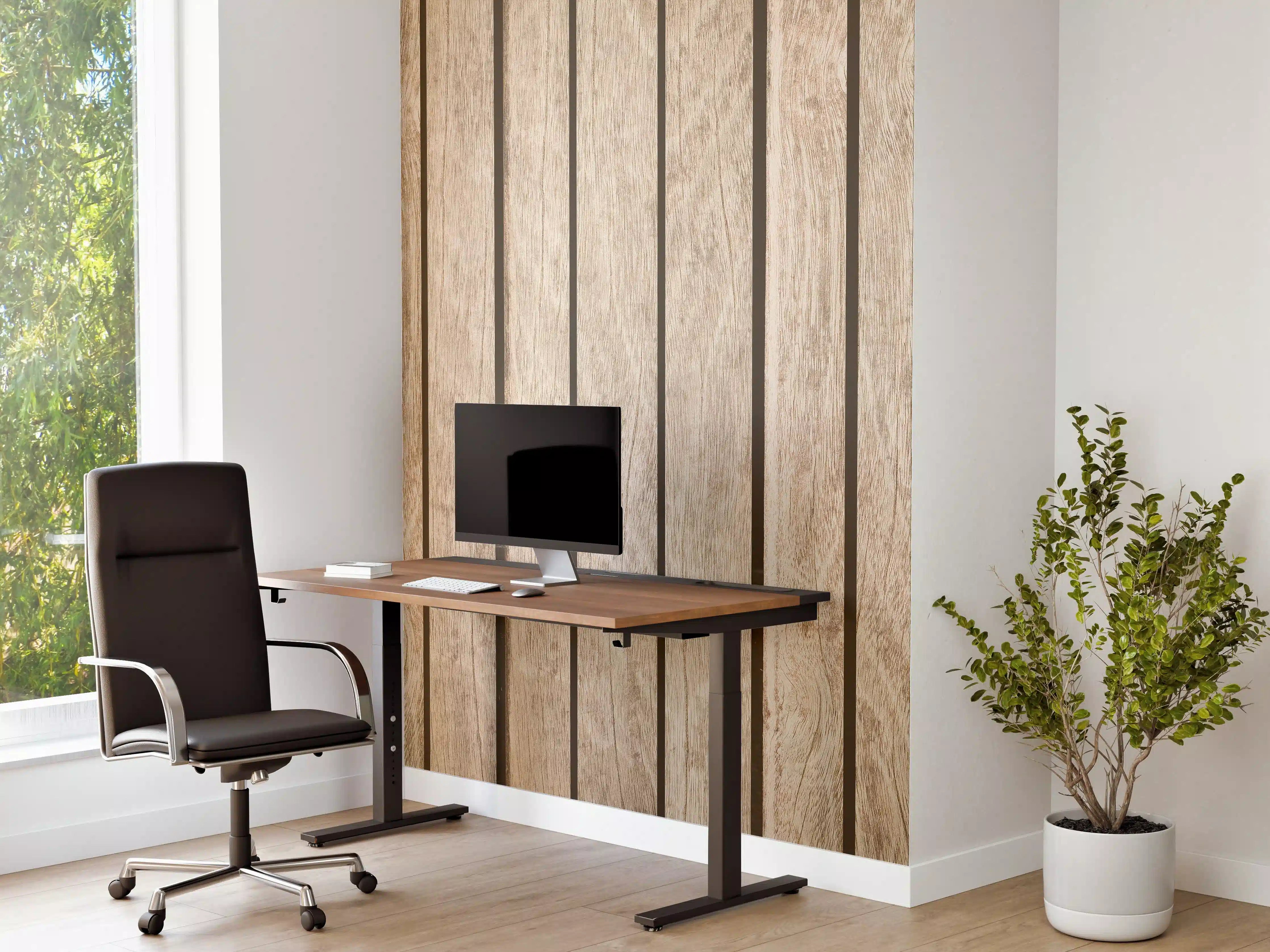 Büro Wandgestaltung - Natürliches Holzdielenmuster