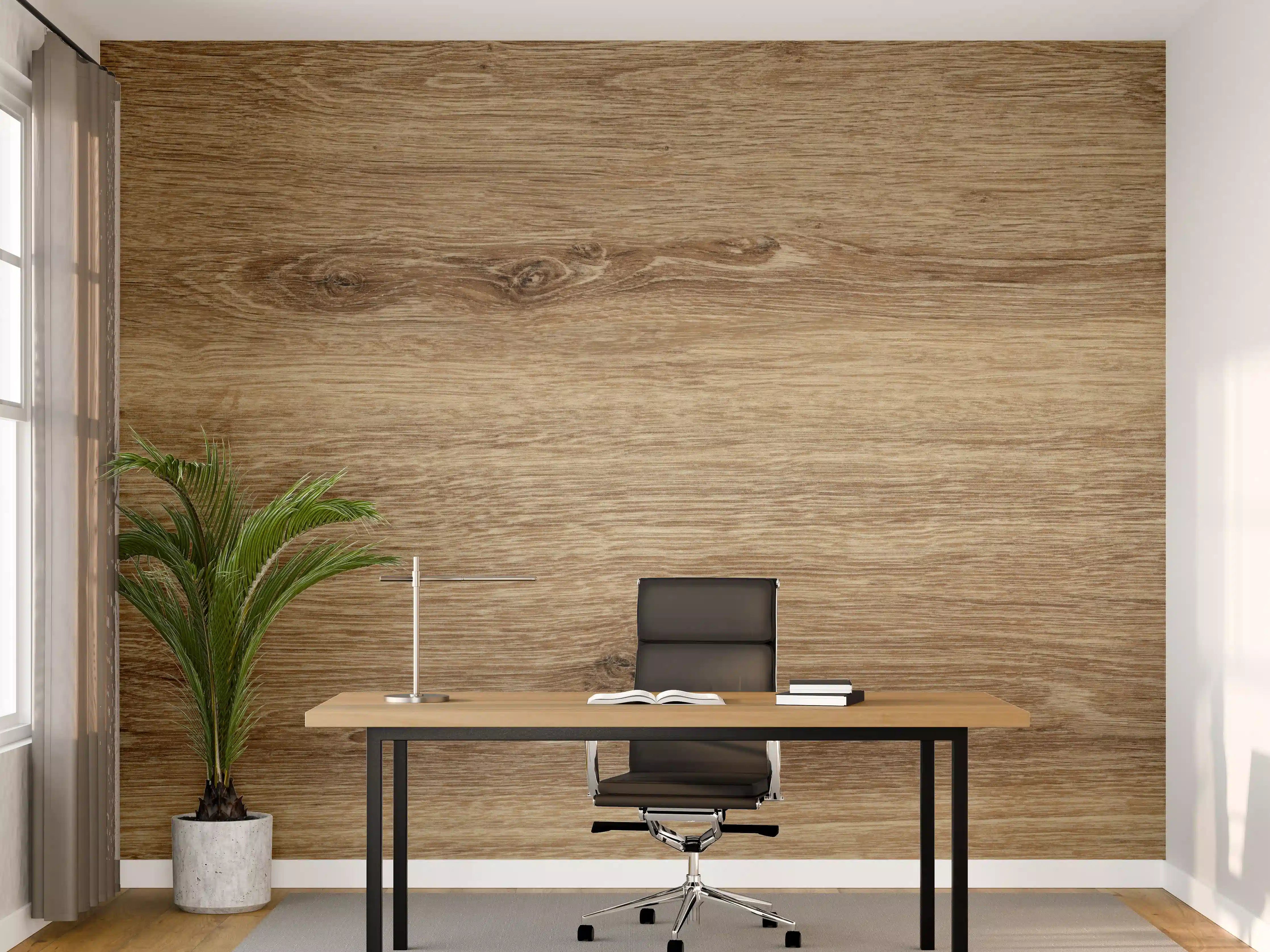 Büro Wandgestaltung - Naturbraune Altholztextur 1