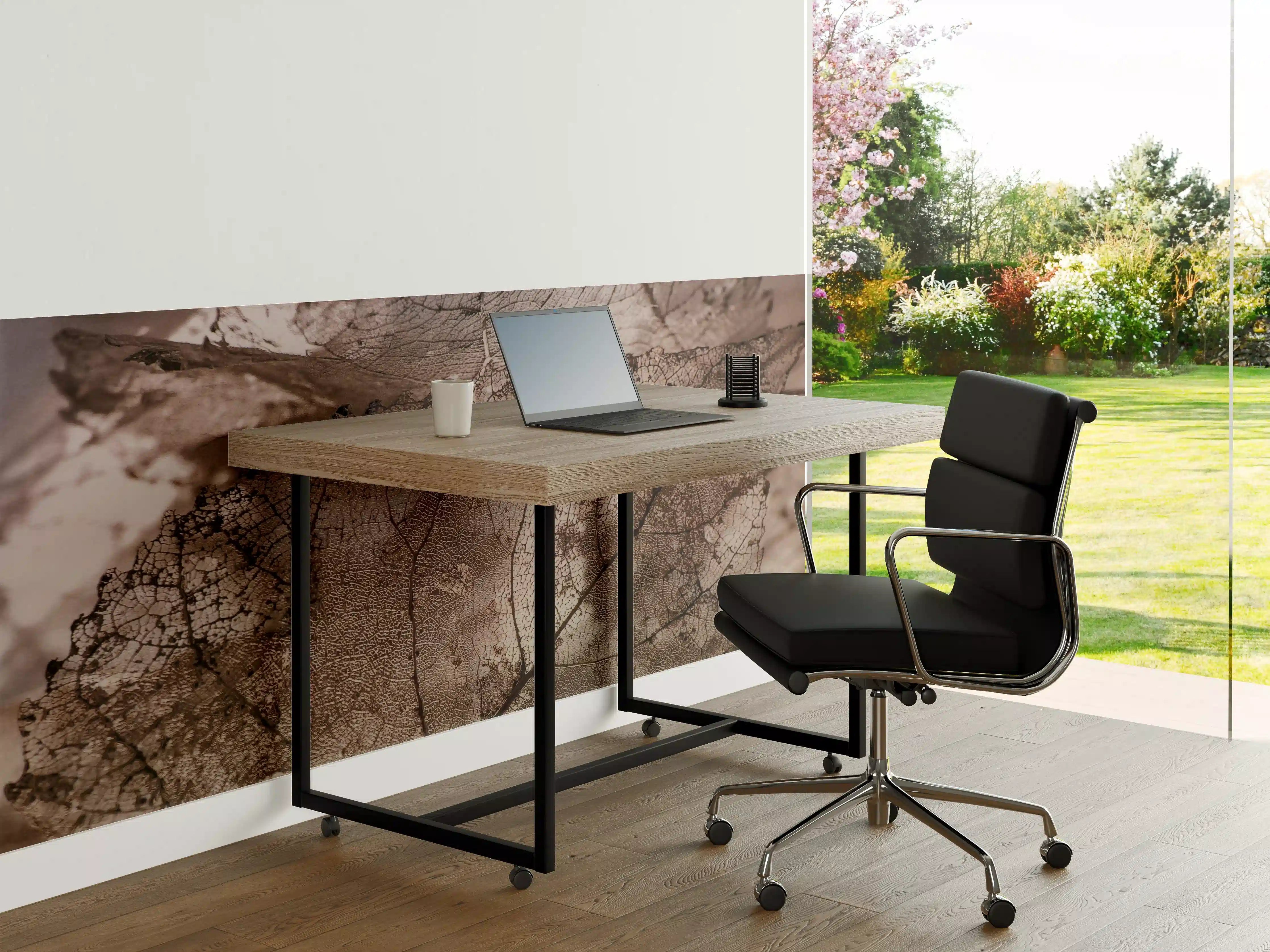 Büro Wandgestaltung - Naturlicher Blattschmuck mit feinen Strukturen