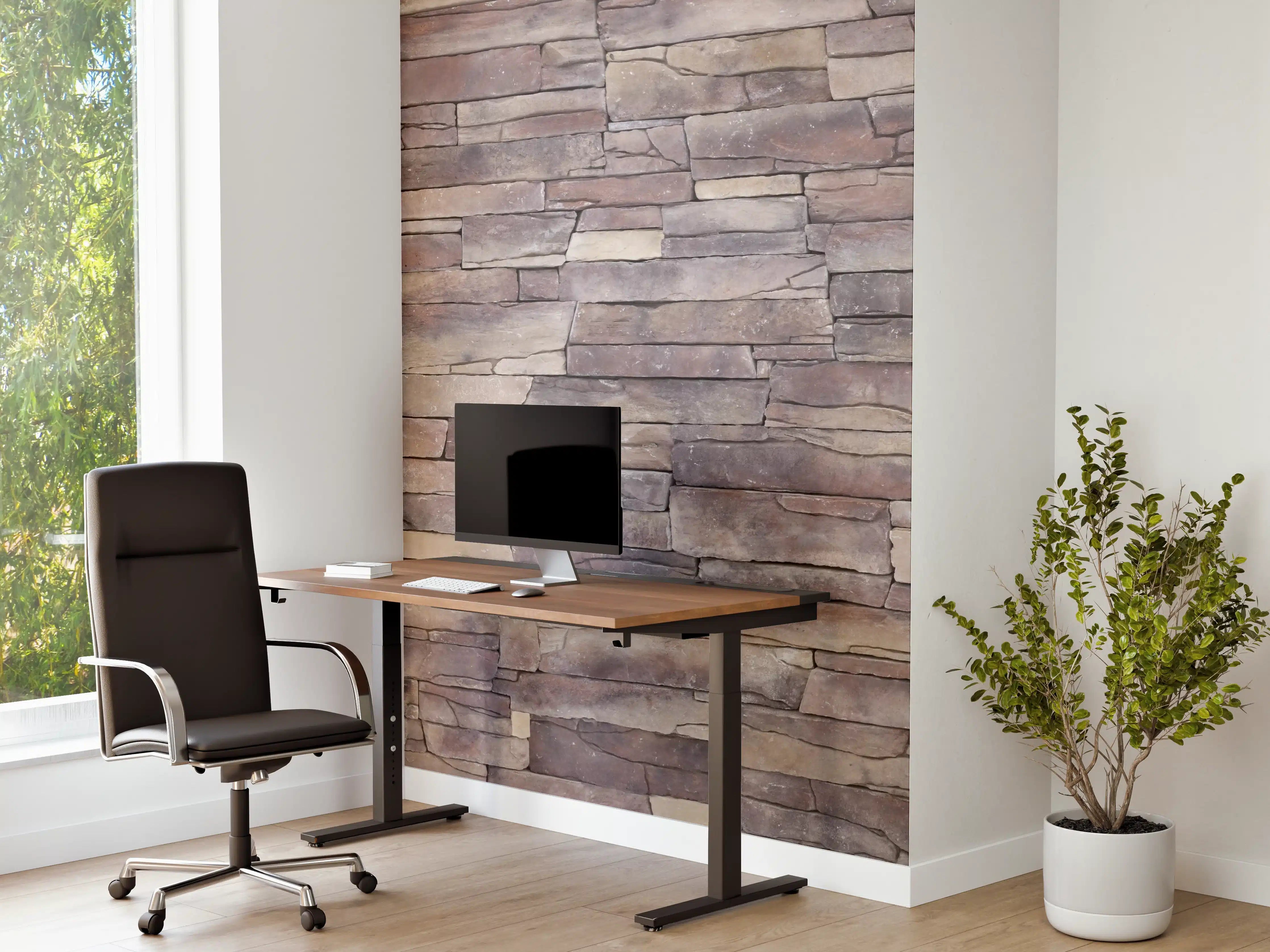 Büro Wandgestaltung - Natursteinmauer aus Sandstein