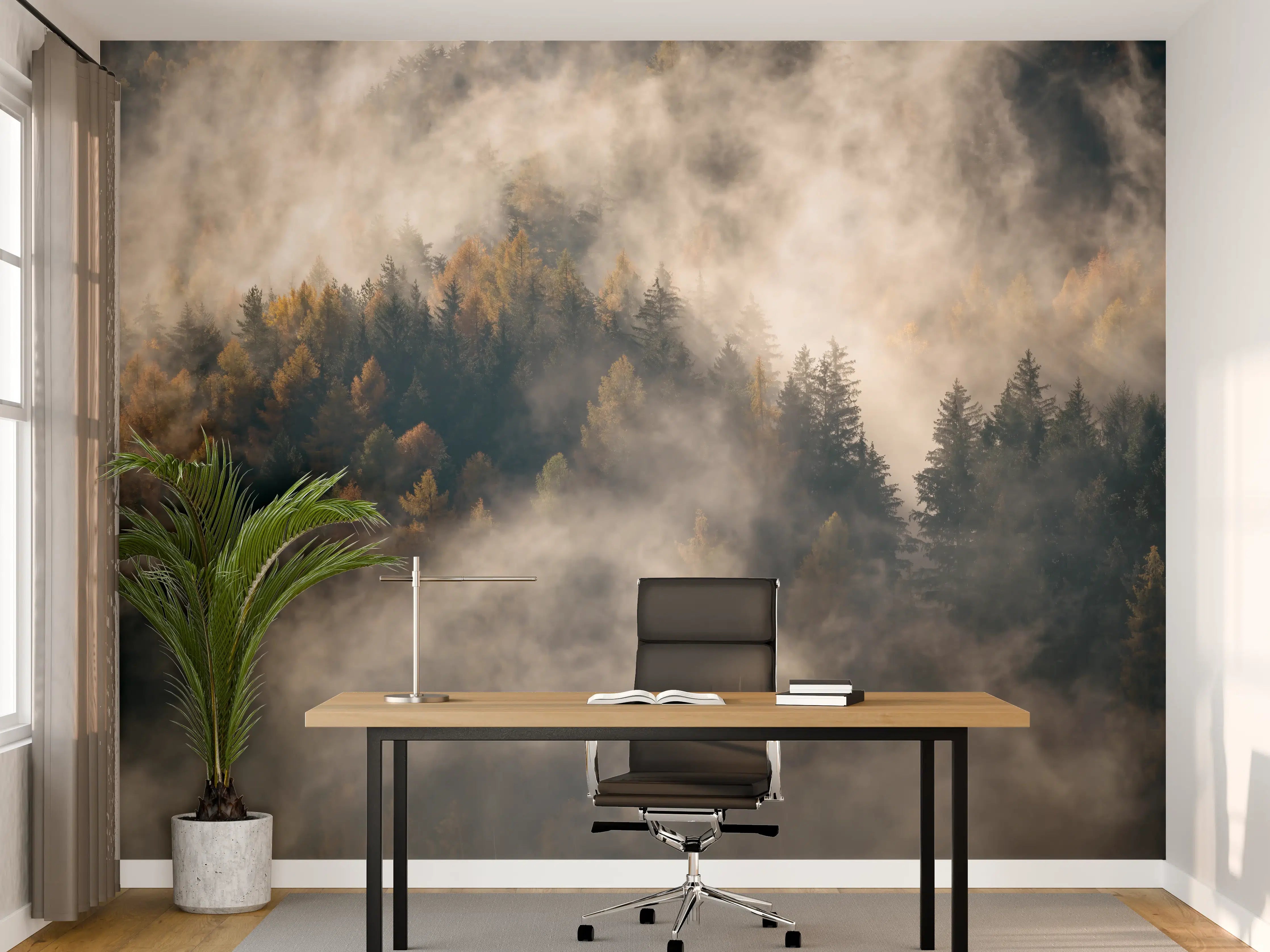 Büro Wandgestaltung - Nebel im Wald