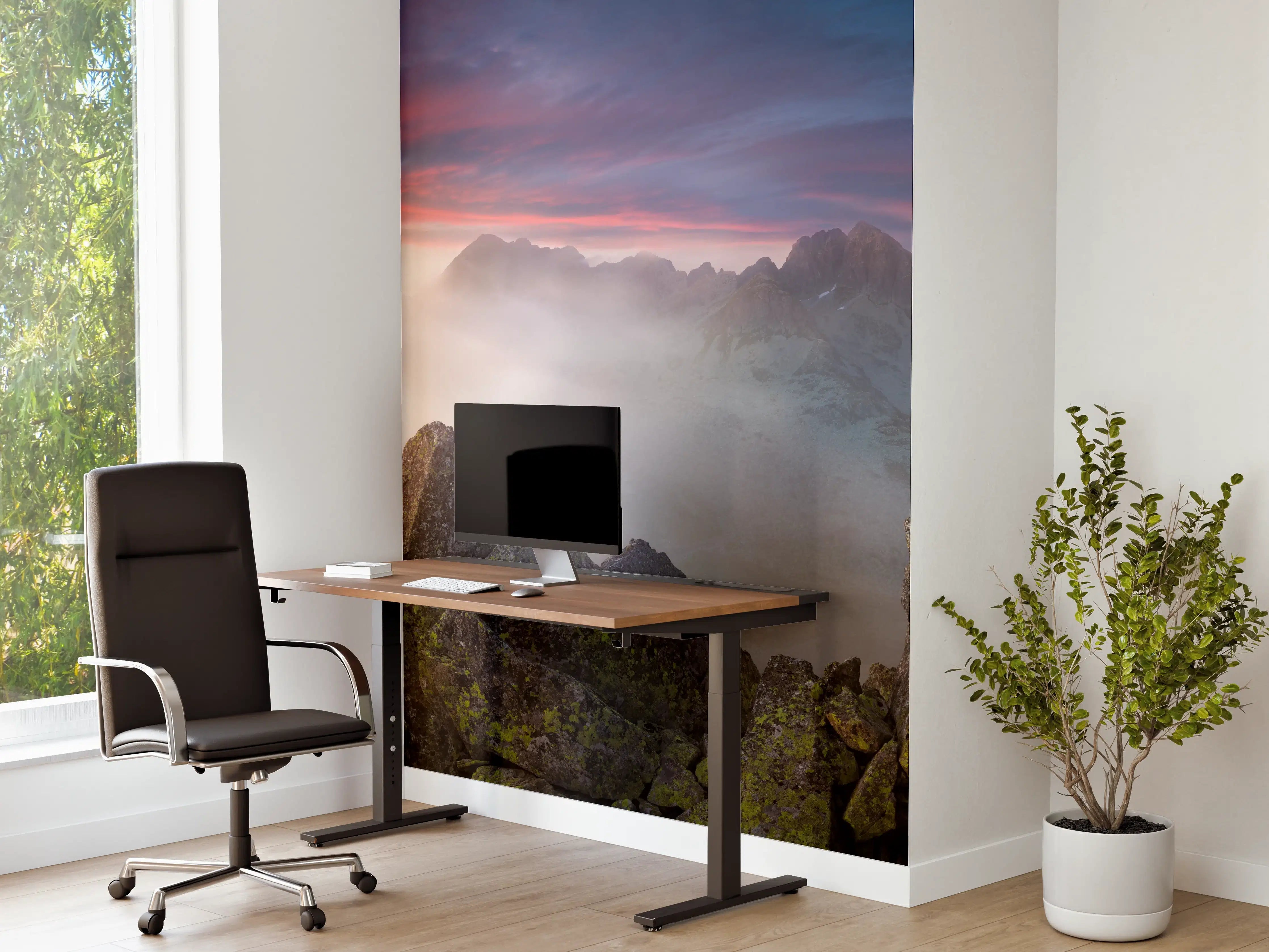 Büro Wandgestaltung - Nebeliger Blick auf Fairytale Berge, Slowakei