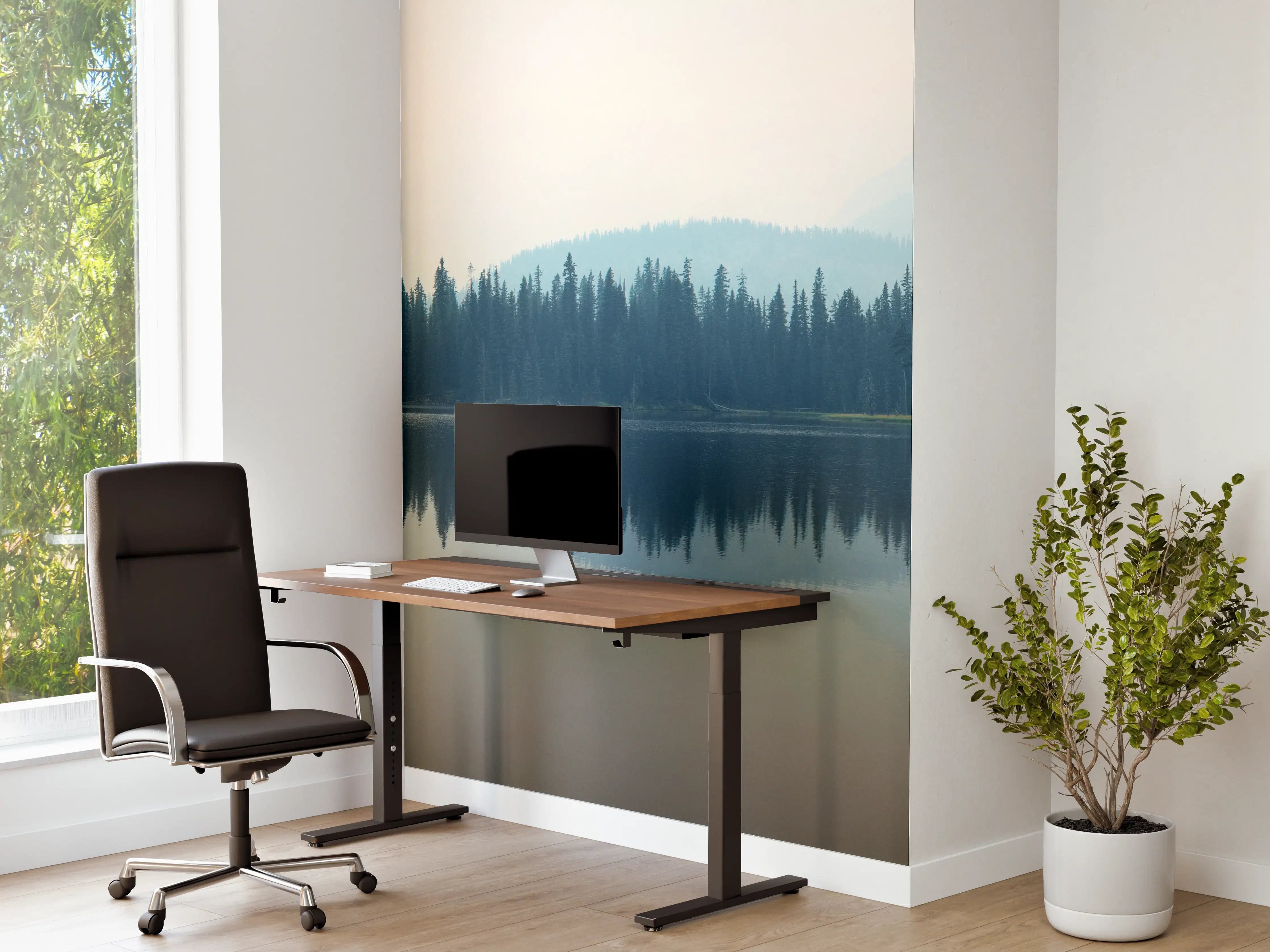 Büro Wandgestaltung - Nebliger Bergsee