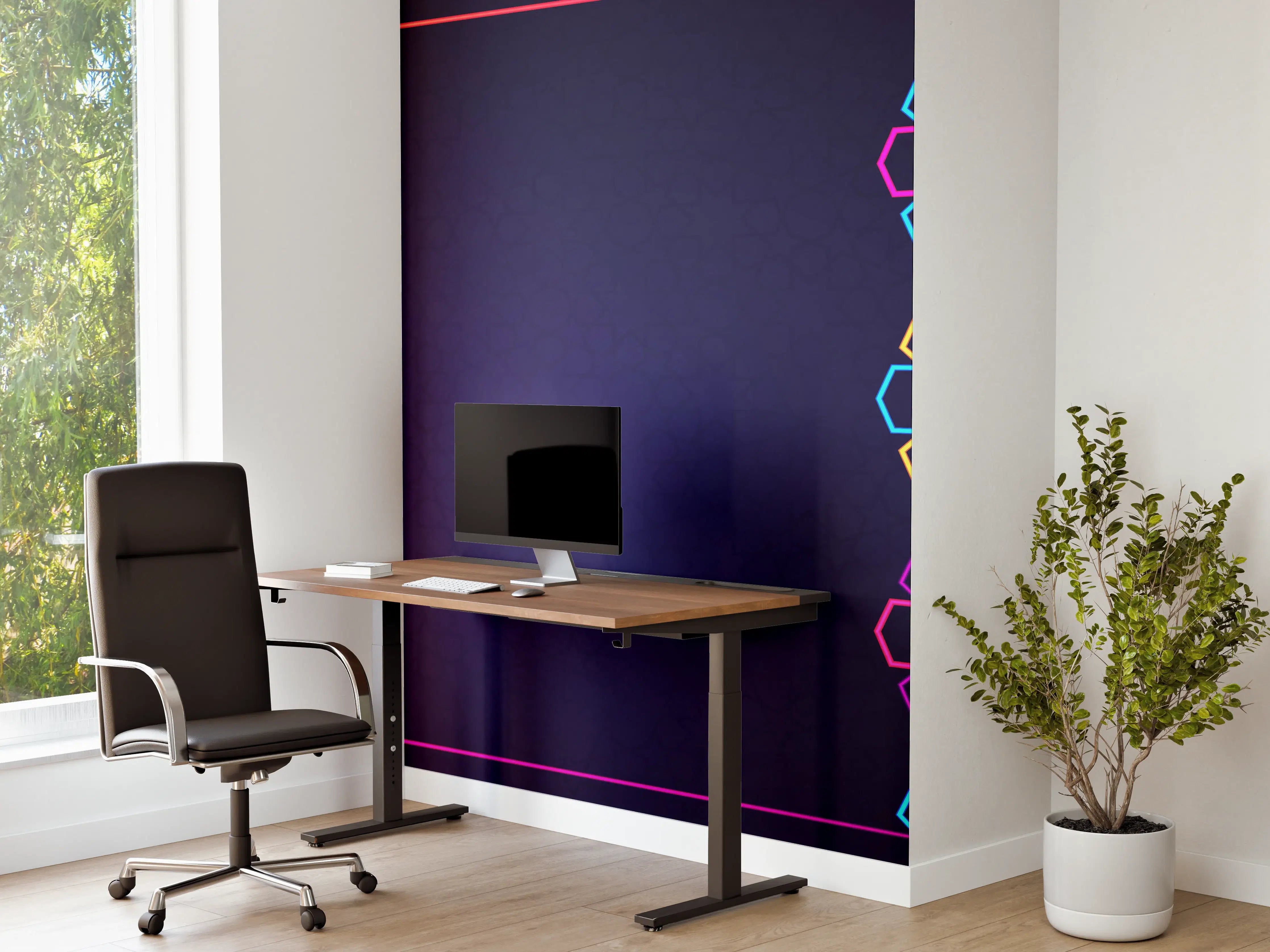 Büro Wandgestaltung - Neon Muster Eid Mubarak