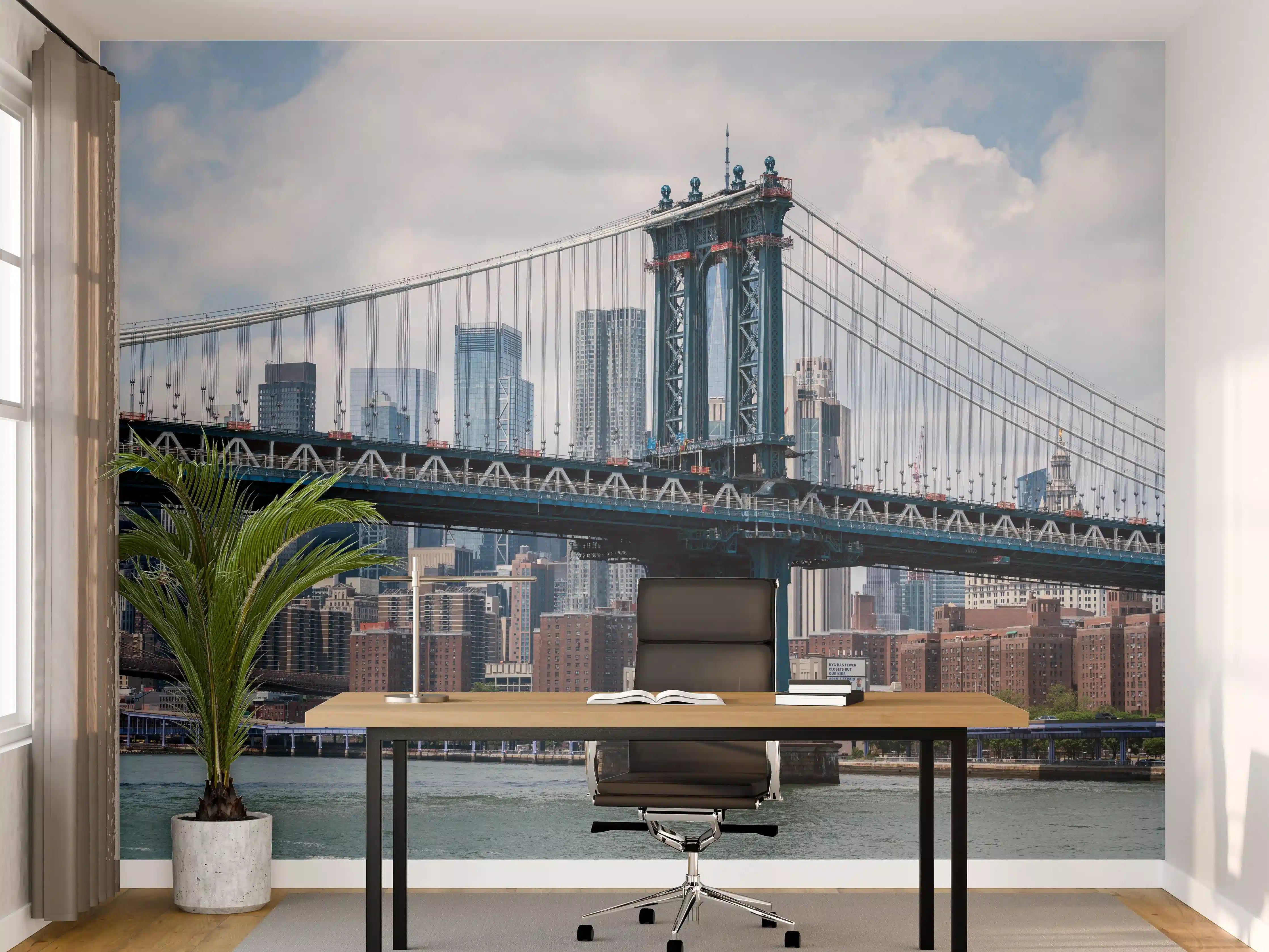 Büro Wandgestaltung - New York Brooklyn Bridge Skyline