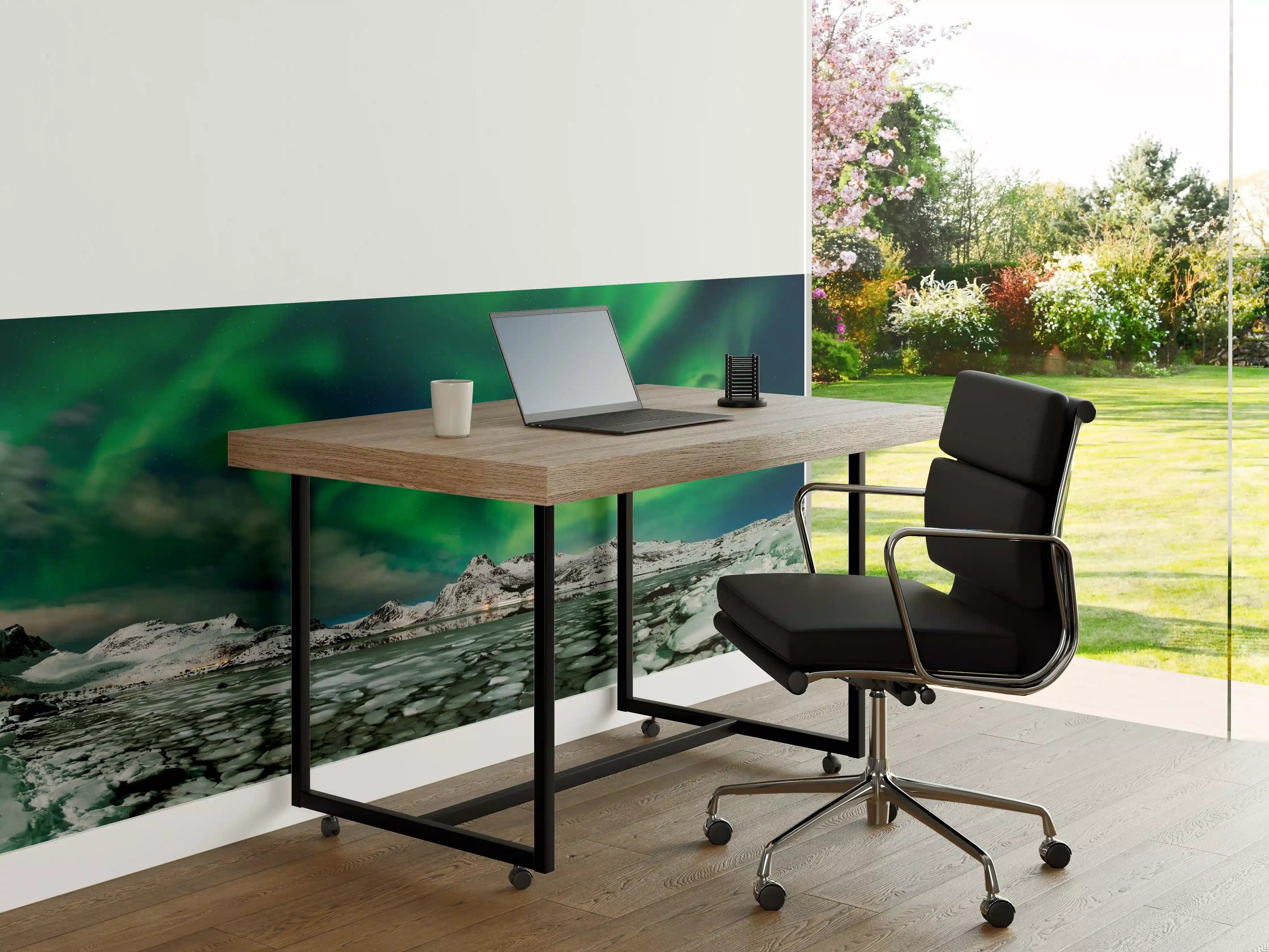 Büro Wandgestaltung - Nordlichter über arktischer Küste