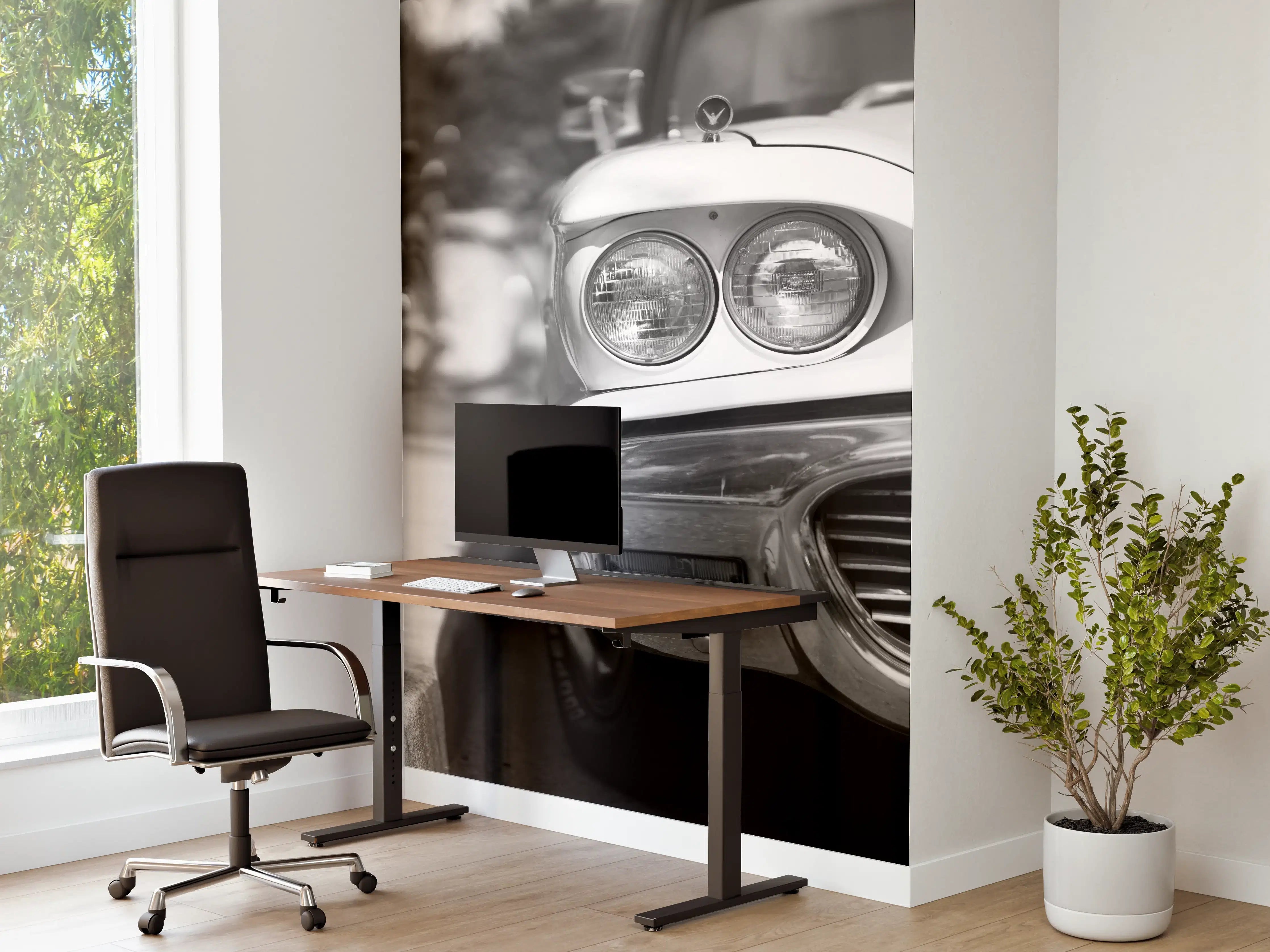 Büro Wandgestaltung - Oldtimer-Scheinwerfer