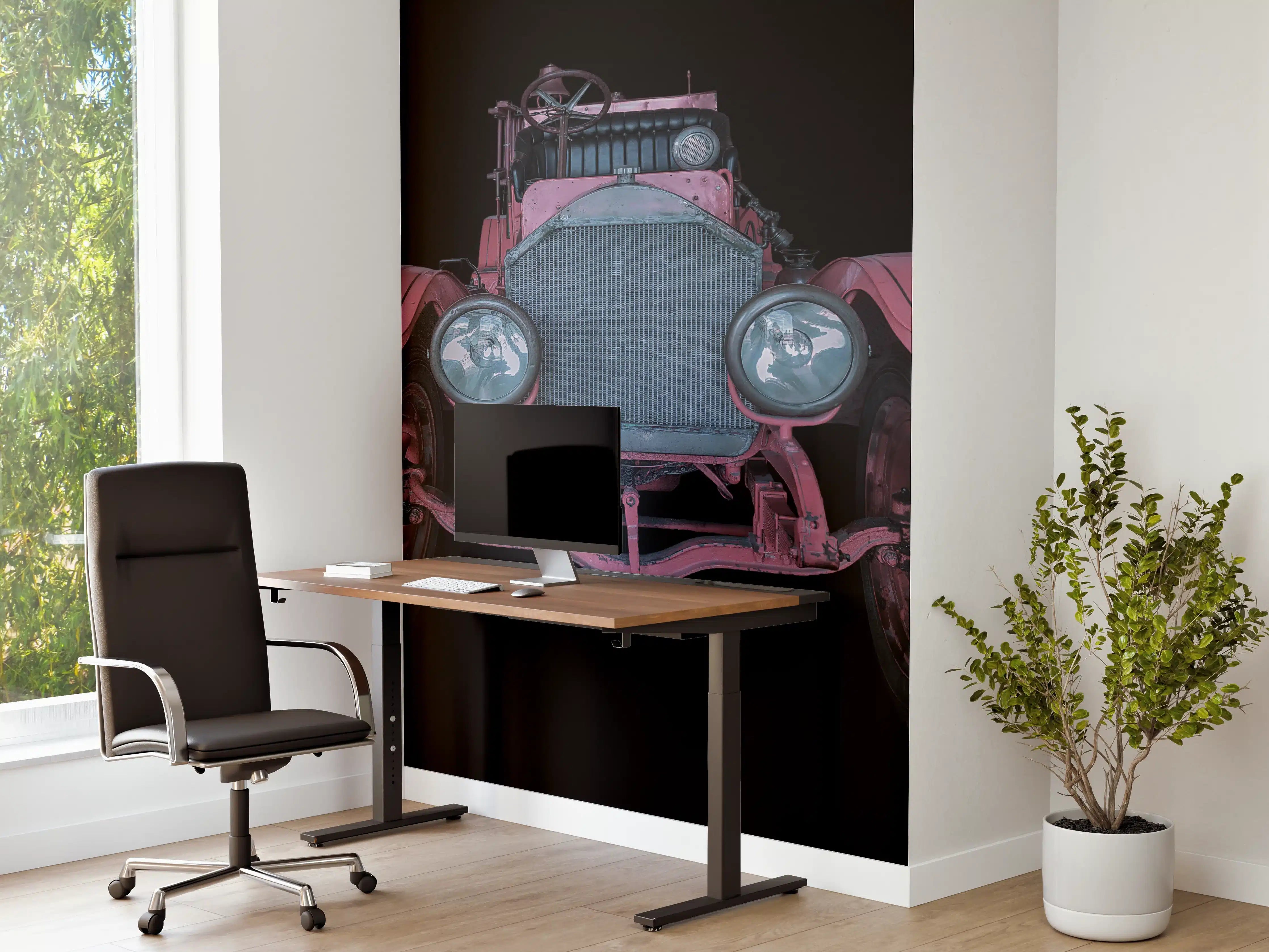 Büro Wandgestaltung - Oldtimer isoliert auf Schwarz