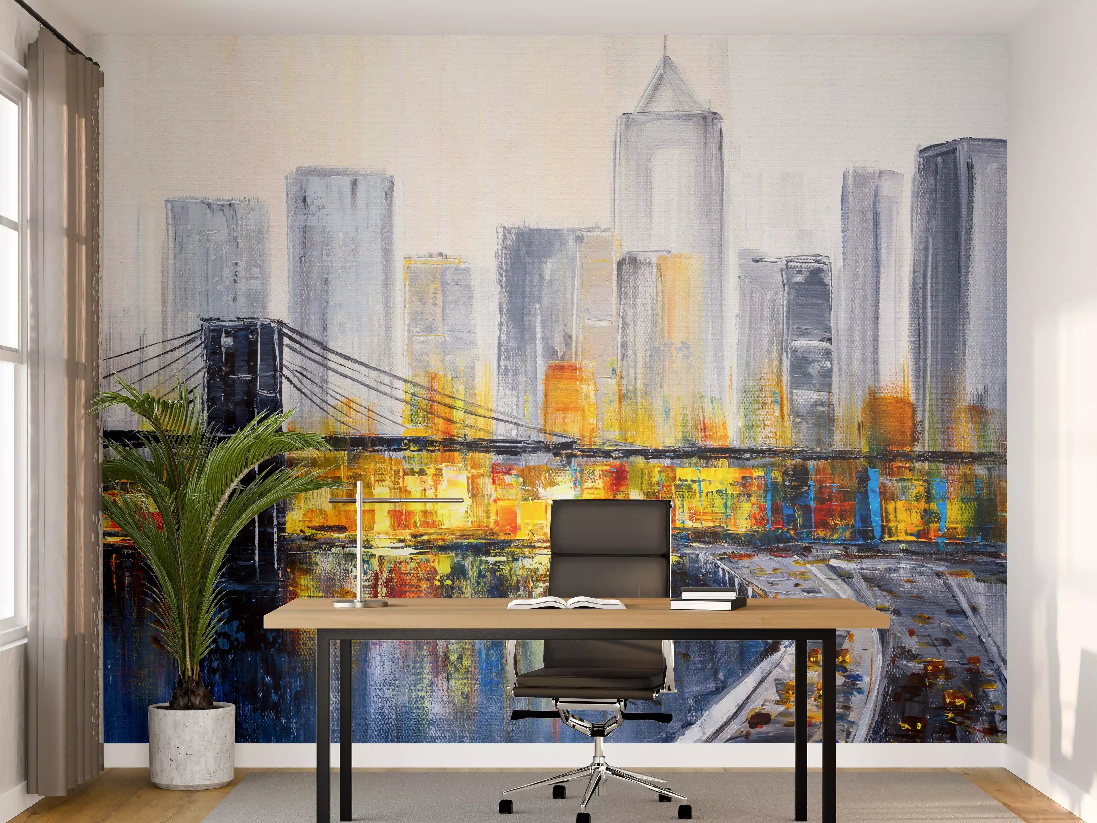 Büro Wandgestaltung - Ölgemälde - Brooklyn Bridge