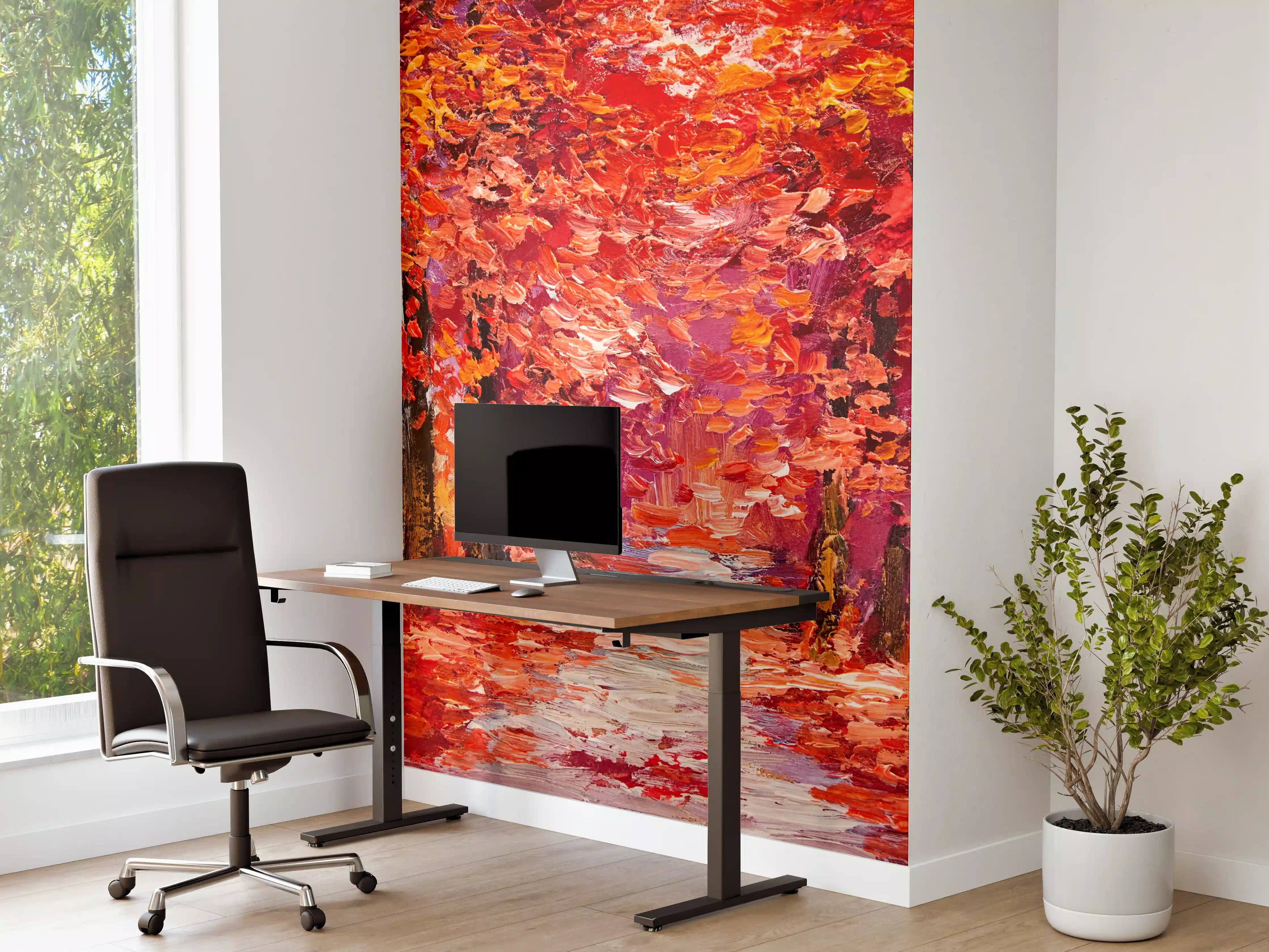 Büro Wandgestaltung - Ölgemälde eines Waldes im Herbst