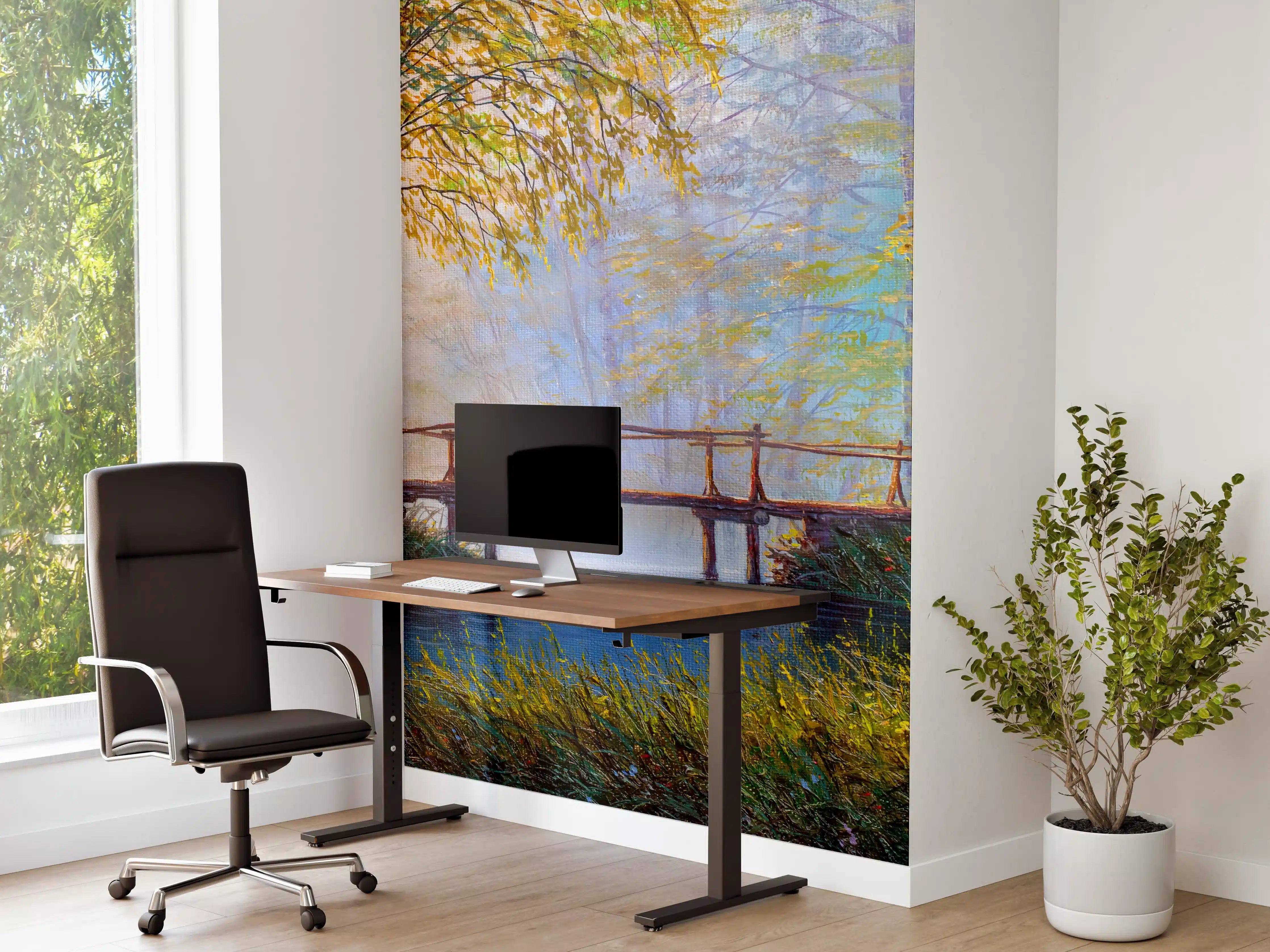 Büro Wandgestaltung - Ölgemälde idyllische Waldlandschaft