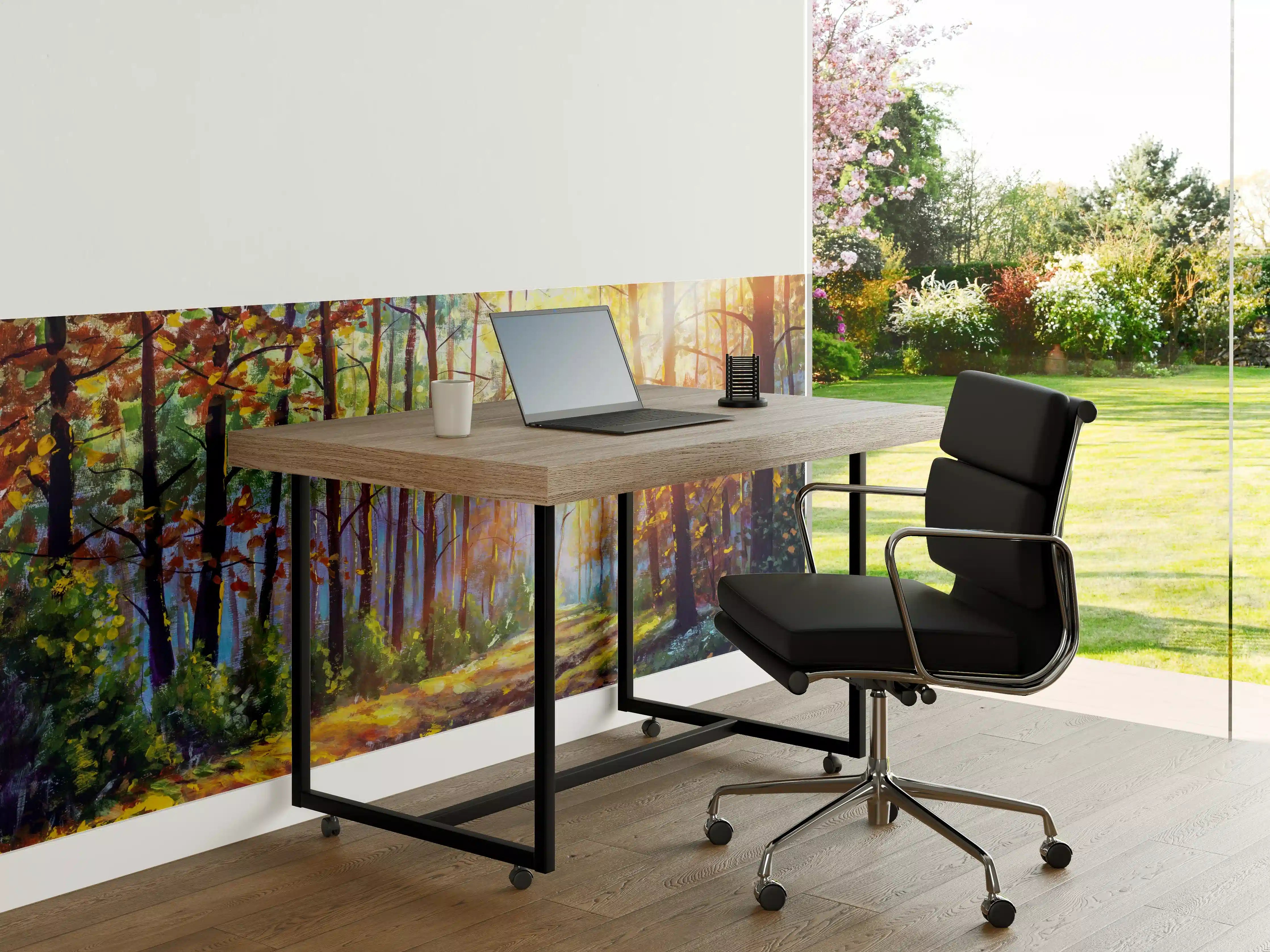 Büro Wandgestaltung - Ölgemälde lichterfüllter Wald im Herbst