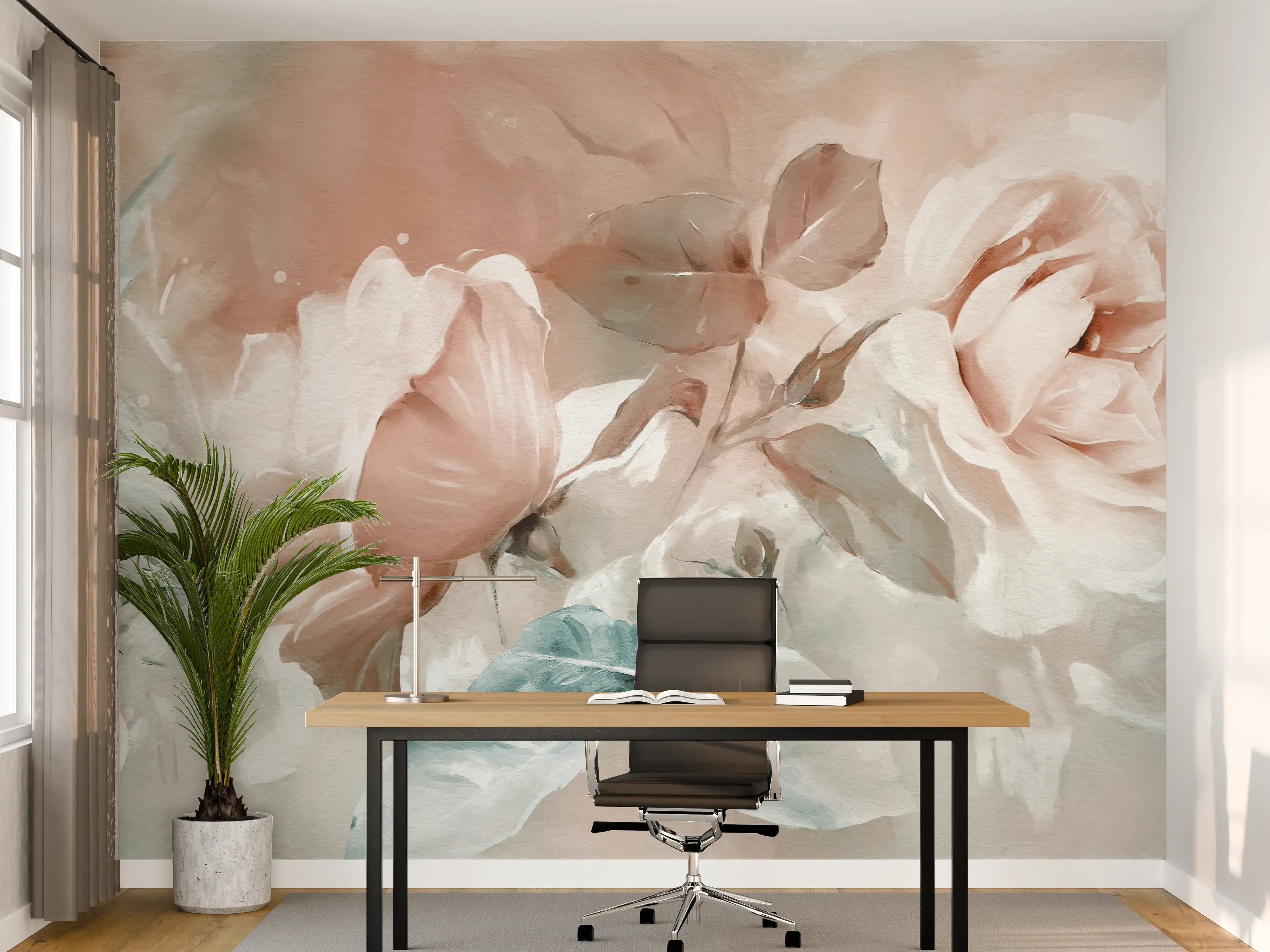 Büro Wandgestaltung - Ölgemälde mit Rose