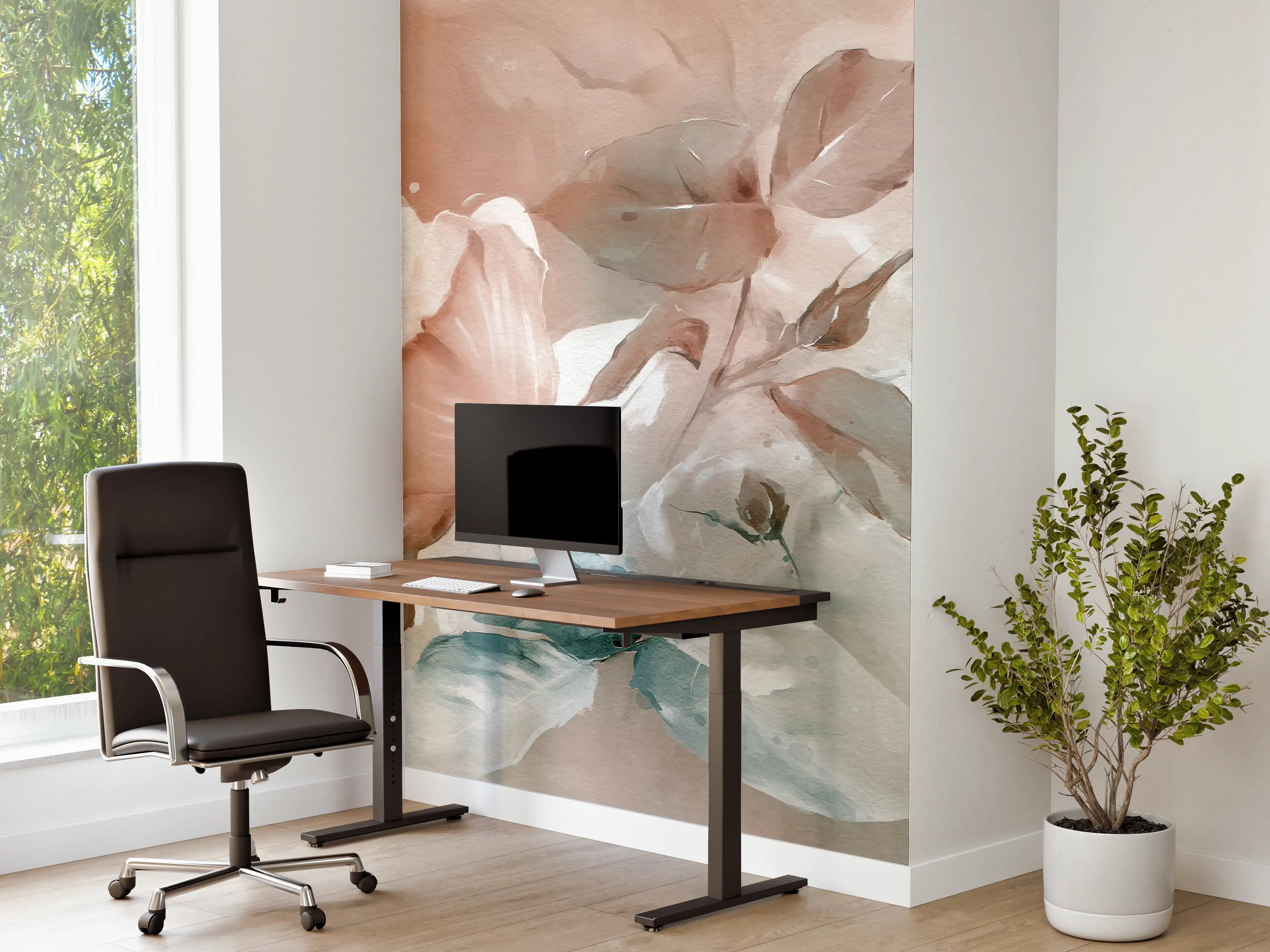 Büro Wandgestaltung - Ölgemälde mit Rose