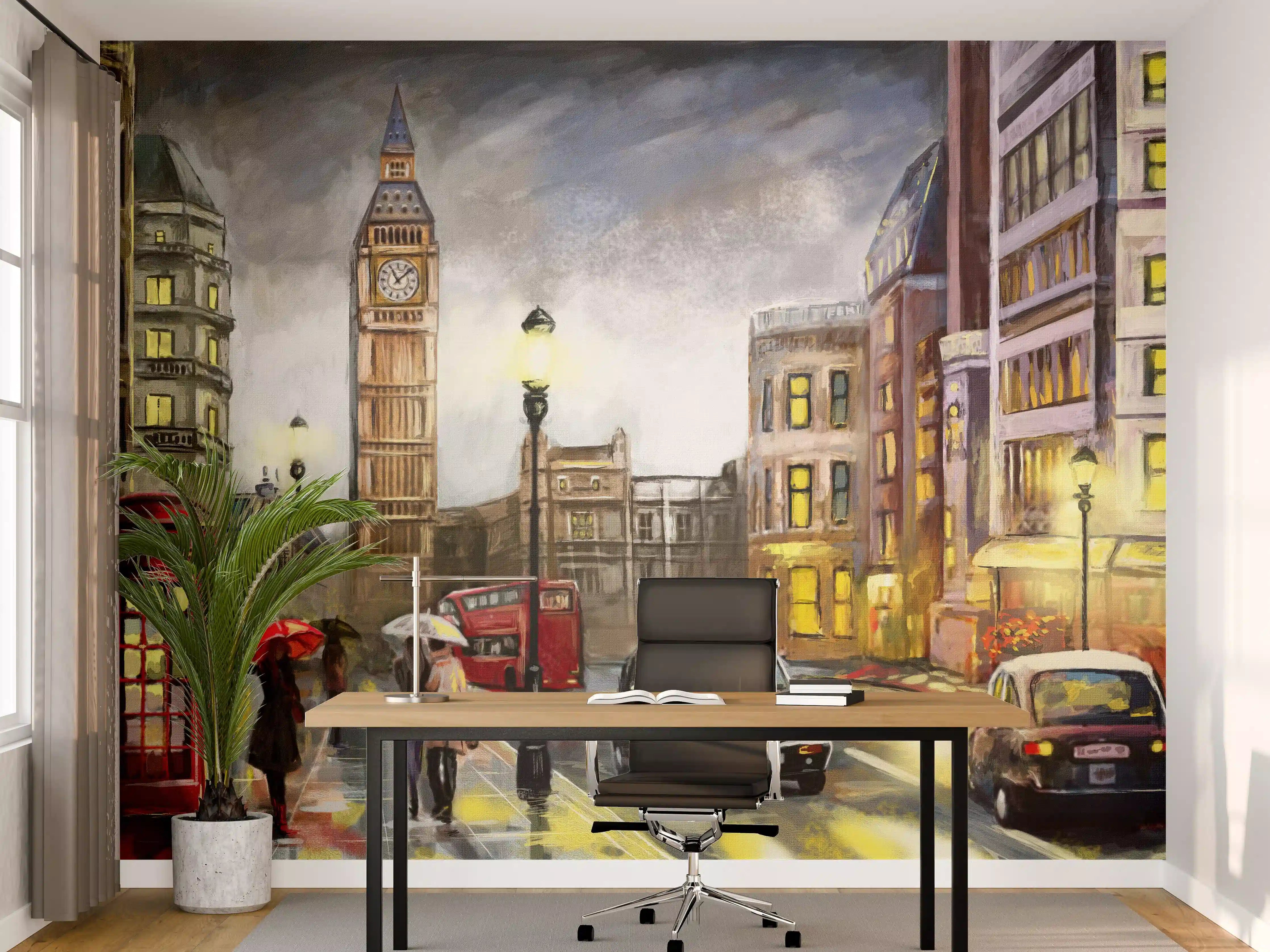 Büro Wandgestaltung - Ölgemälde von Londoner Innenstadt