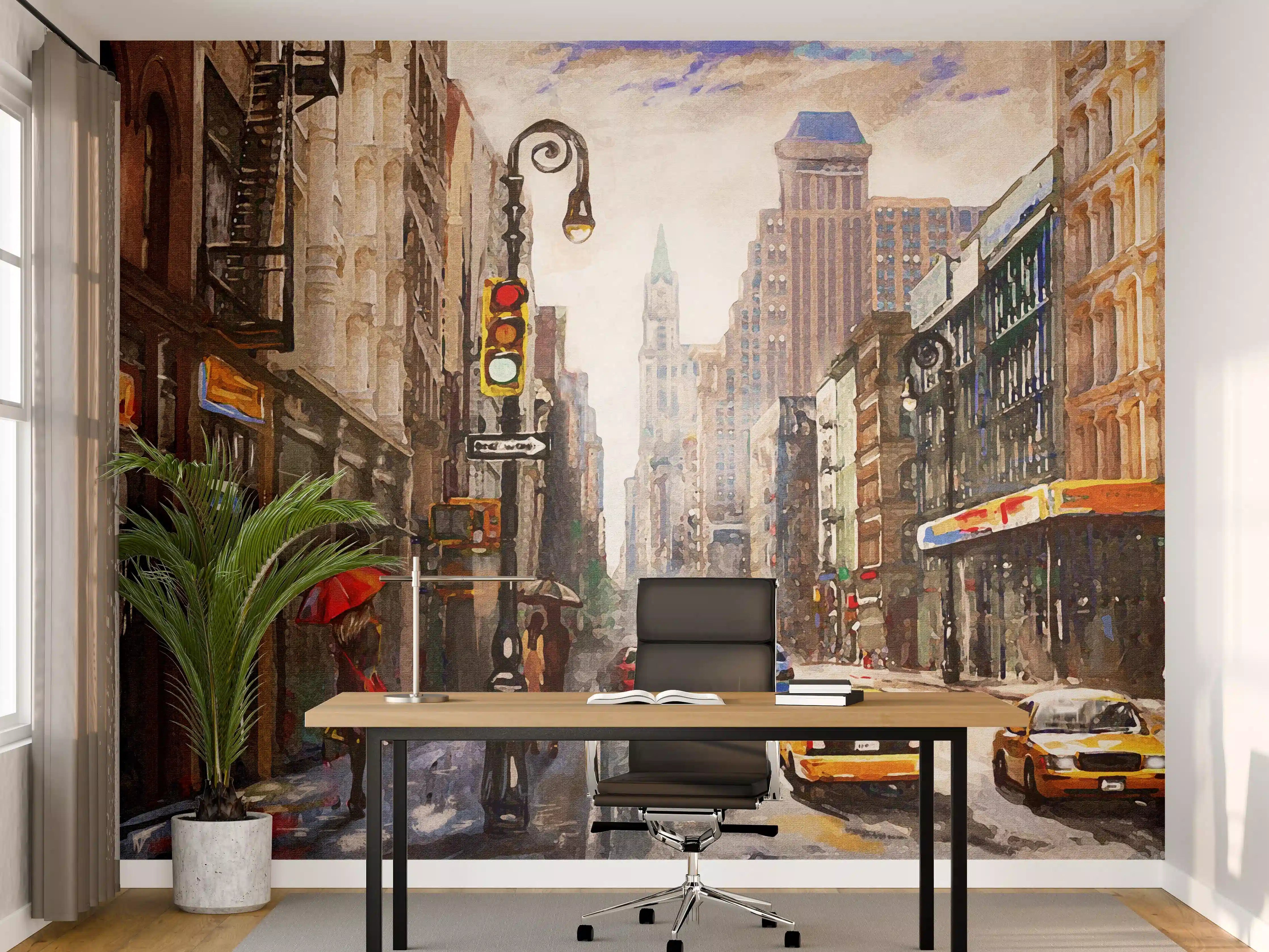 Büro Wandgestaltung - Ölgemälde von New Yorker Innenstadt