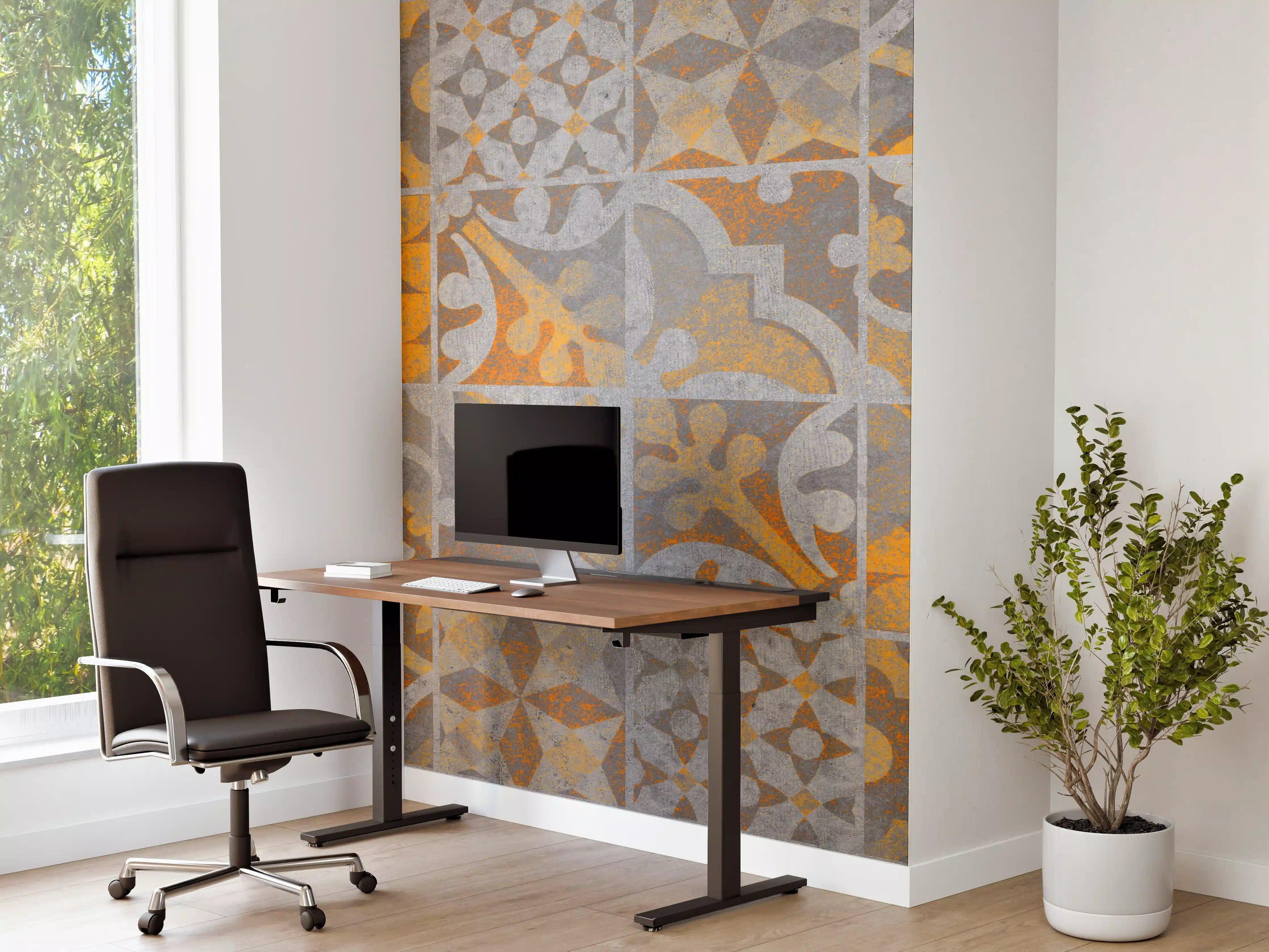 Büro Wandgestaltung - Orange Helles Licht Stein Beton